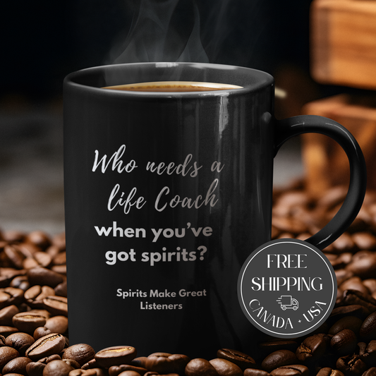 Magic Mug Cup, Funny Color Changing Ghost Life Coach Coffee Cup, Fun Heat Sensitive Mug, Ghost Text Appearing, Heat Activated Halloween Gift