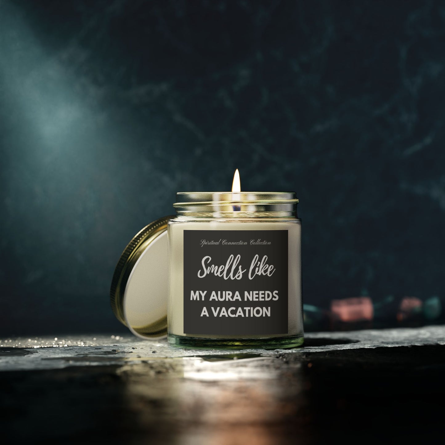 Smells Like My Aura Needs A Vacation Candle, Relaxing Gifts, Unique Spiritual Funny Candles Gifts, Aromatherapy Candle, Scented Candle Fun