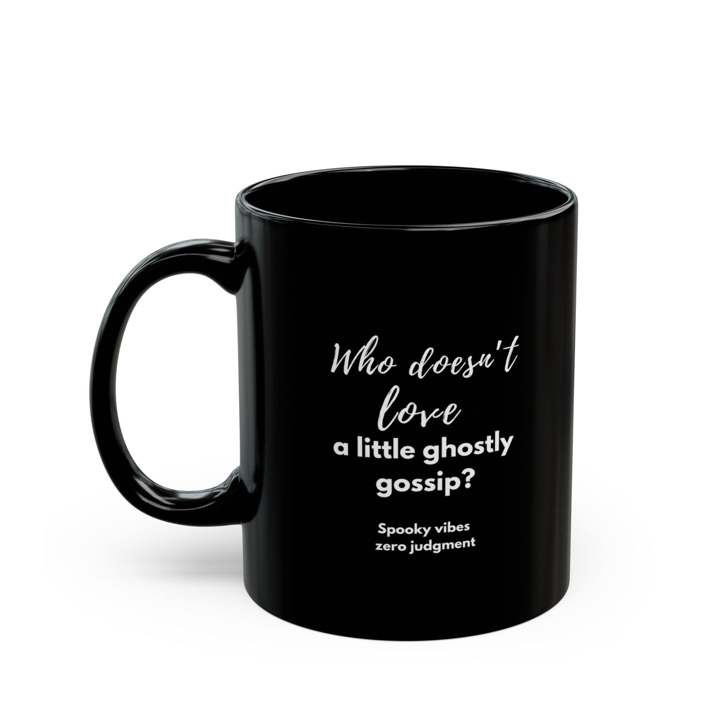 Magic Mug Cup, Funny Color Changing Ghostly Gossip Coffee Cup, Humorous Heat Sensitive Ghost Text Mug, Heat Activated Mug Gift for Christmas