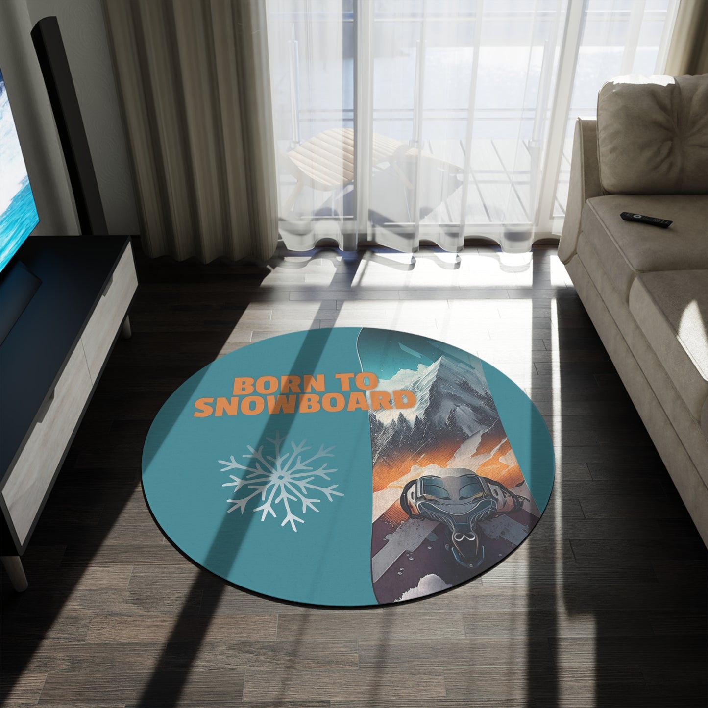 Snowboarder Round Rug - Cozy Home Decor, Winter Sports Vibes