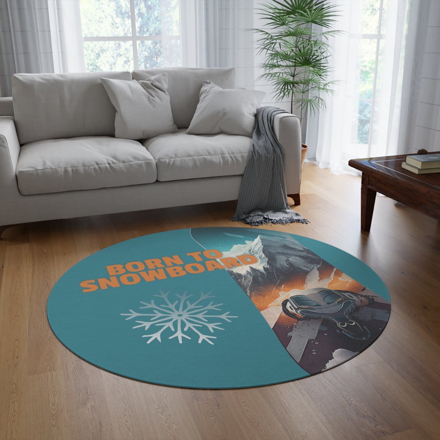 Snowboarder Round Rug - Cozy Home Decor, Winter Sports Vibes