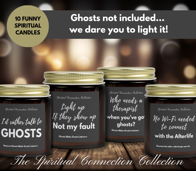 Candle, Ghost Sarcastic Jar Container, Funny Quote Spooky Scented Candles, Halloween Gift, Amber Decor, Light it The Spirits might respond