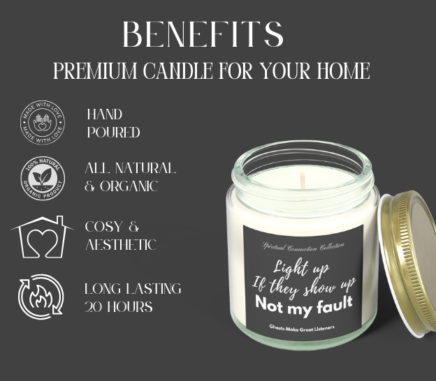 Candle, Spiritual Funny Sarcastic Ghost Design, No Wi-Fi needed with the Afterlife, Halloween Décor, Gift, Scented Coconut Apricot Candles