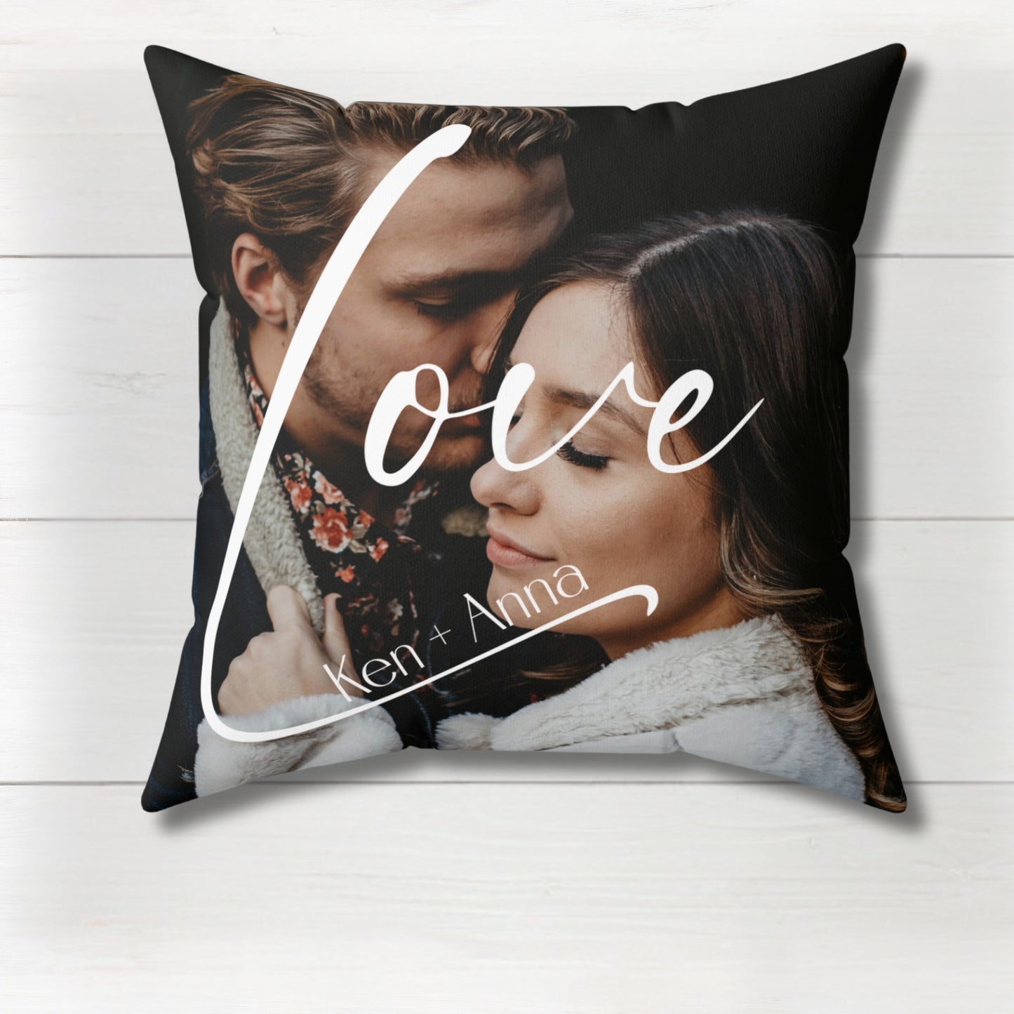 Customizable LOVE Pillow with Couple or friends Photo, Personalized Couple Gift