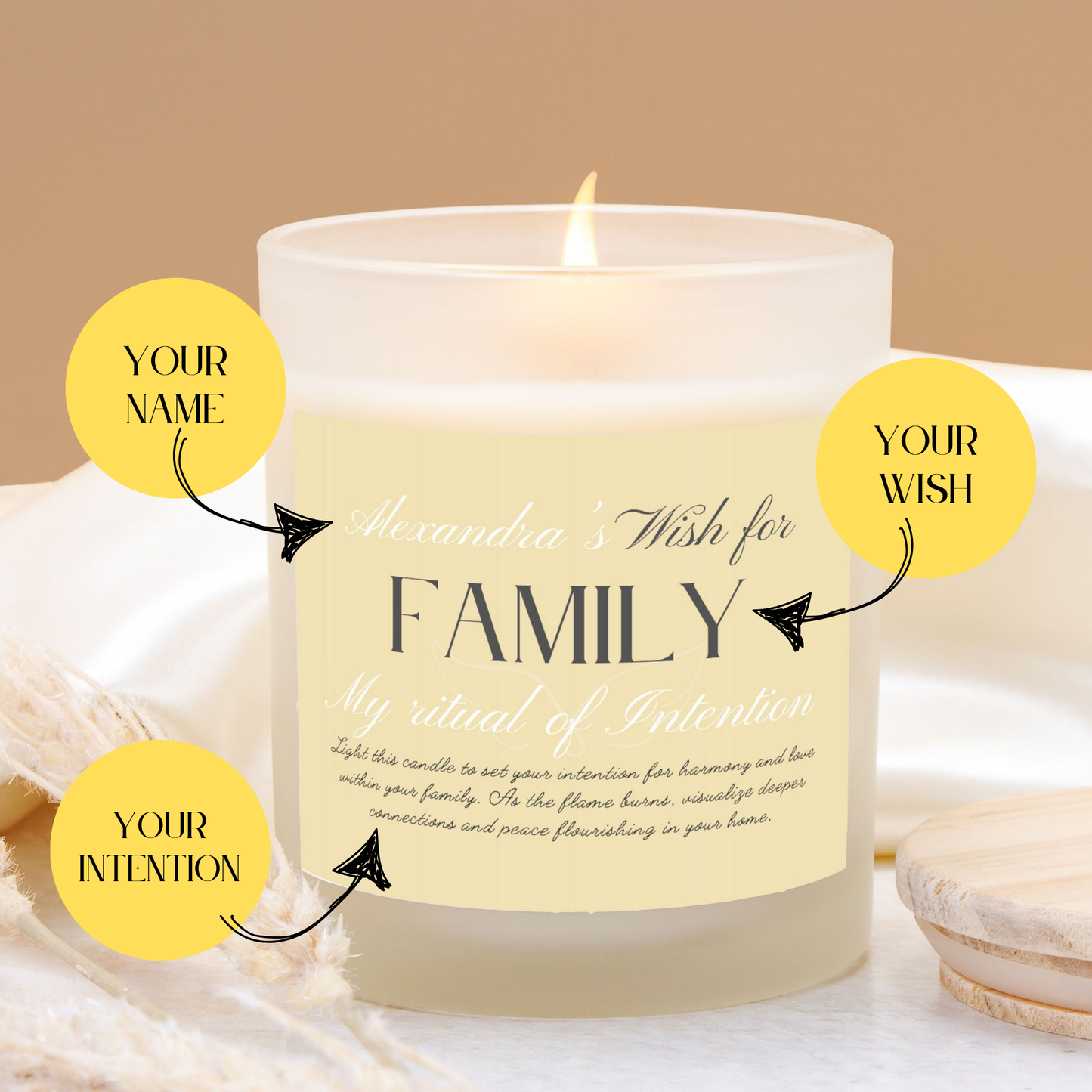 Wish For Family Candle, Personalized Gift, Ritual Candle for Harmony and Connection