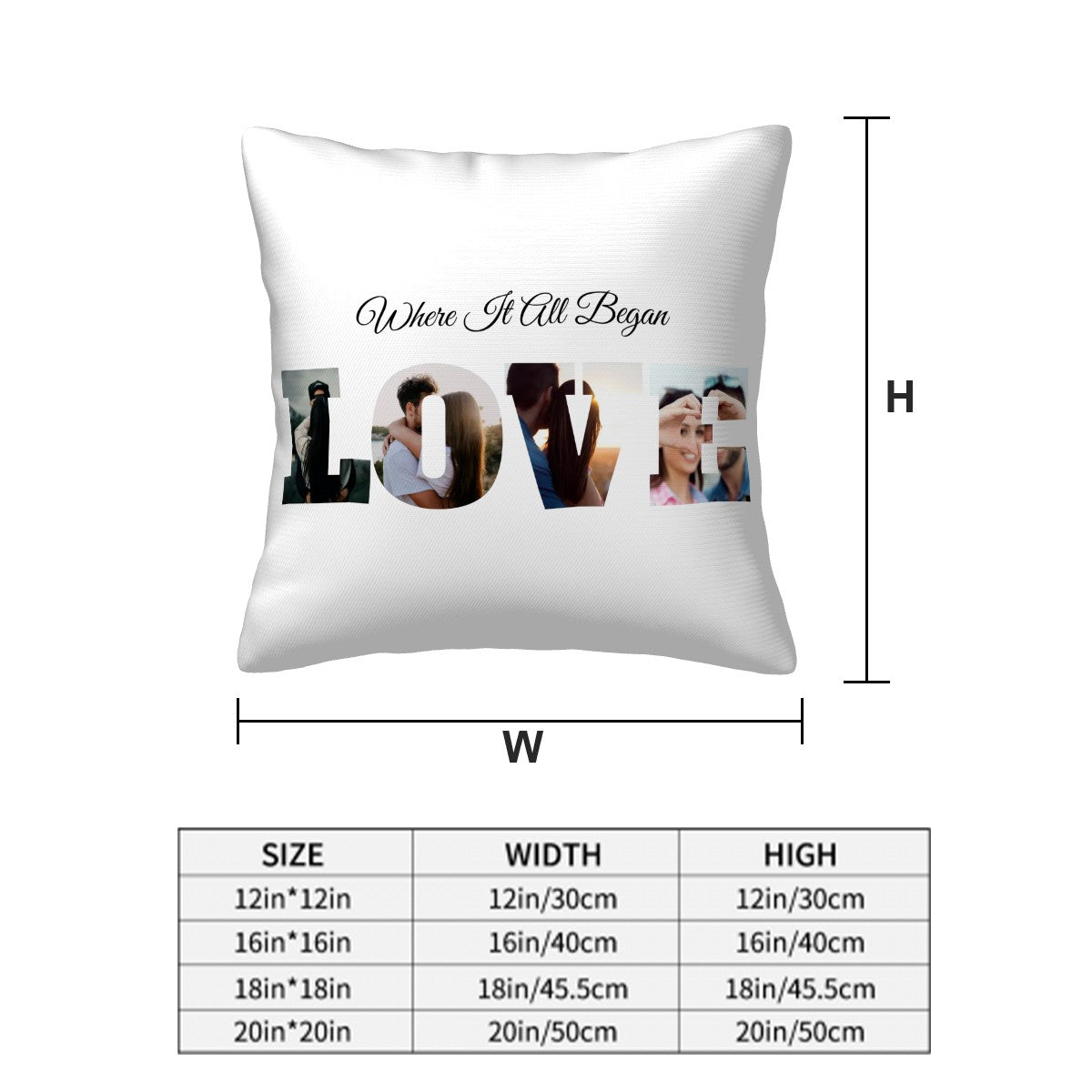 Personalized LOVE PHOTO Pillow cover only- All seasons