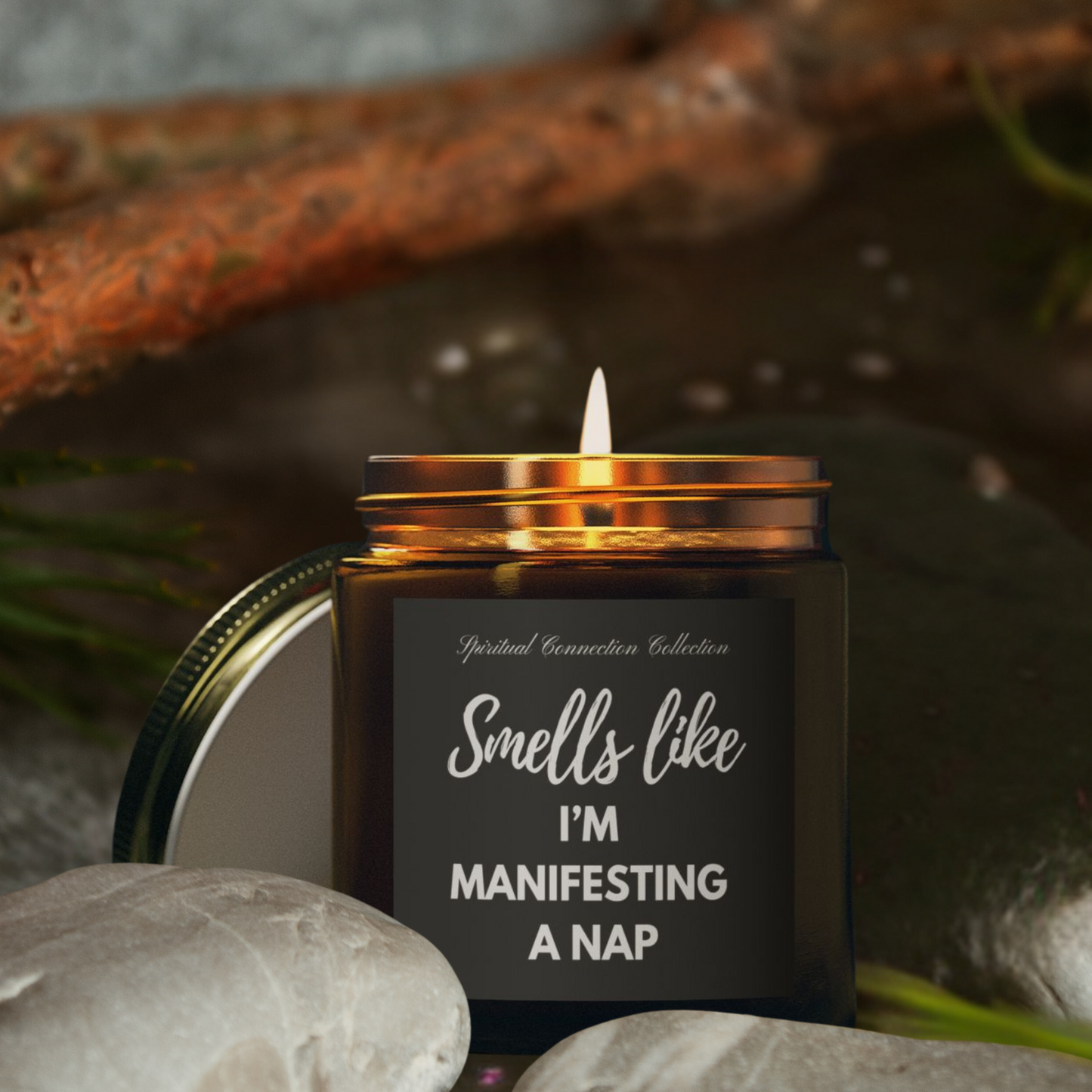 Smells Like Manifesting a Nap Candle, Scented Gift Candles for Relaxation, Spiritual Fun Gift Idea, Eco-friendly non-toxic wax jar container