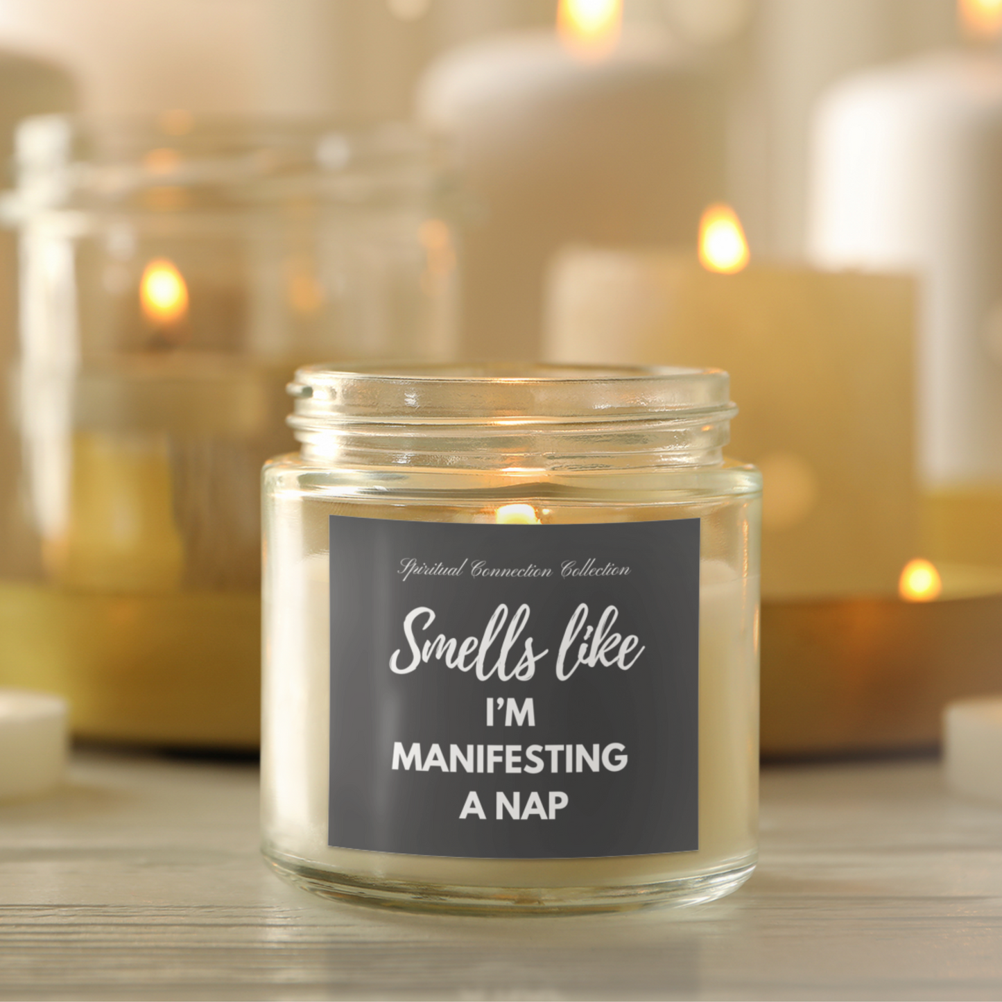 Smells Like Manifesting a Nap Candle, Scented Gift Candles for Relaxation, Spiritual Fun Gift Idea, Eco-friendly non-toxic wax jar container