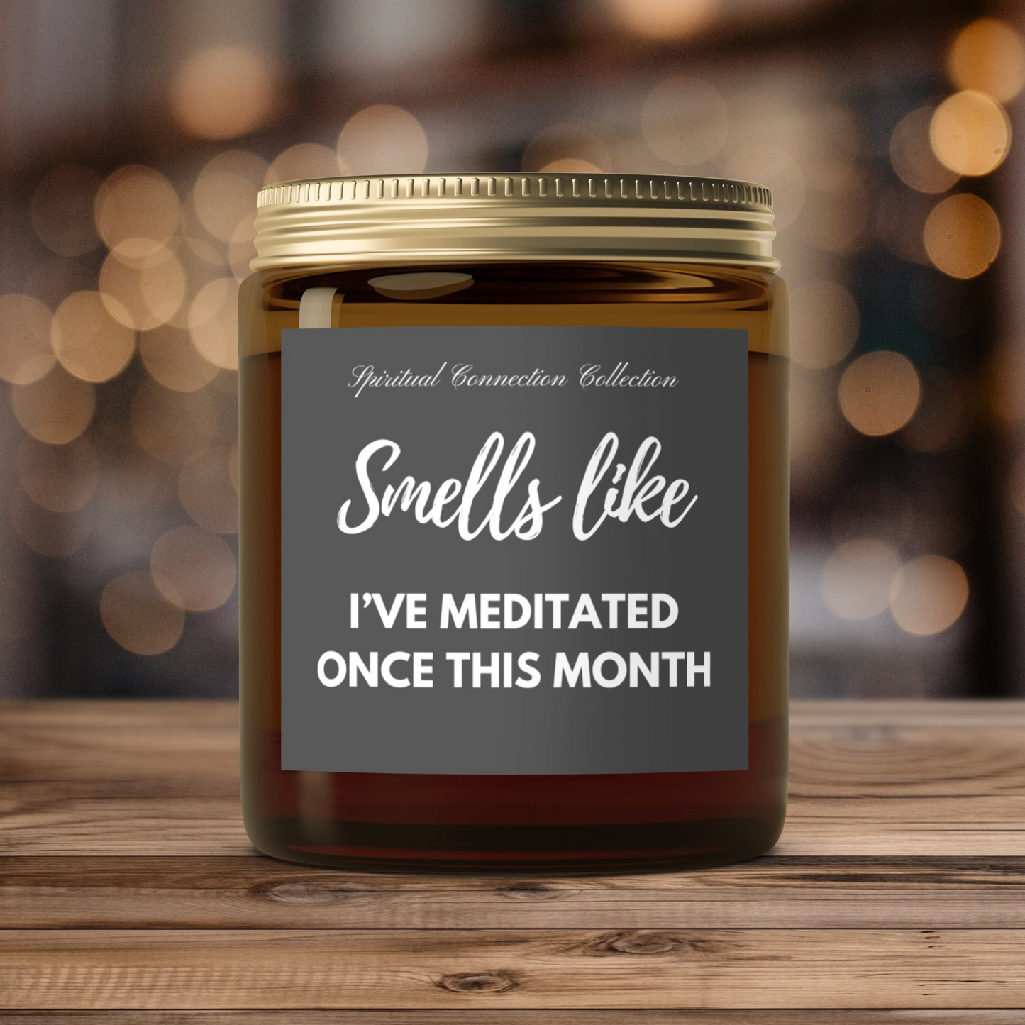 Smells Like Meditation Candle container, Humorous Scented Candles Home Decor, Spiritual gifts, Funny Mindful zen jar container gift for her