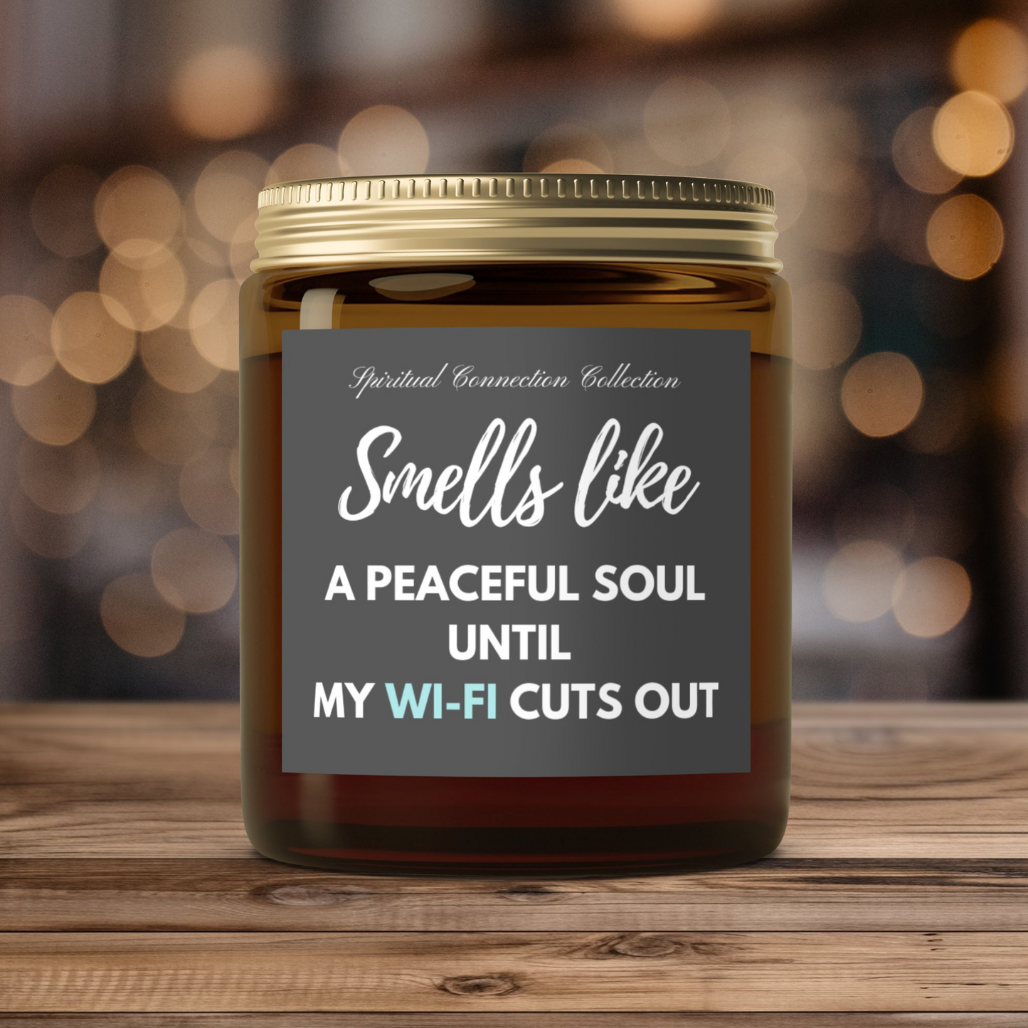 Candle Smells Like Wi-Fi Funny Scented Humorous Spiritual Fun Non toxic Candles, Unique Gift, No Wifi, Fun Gift for her, Witty Jar container