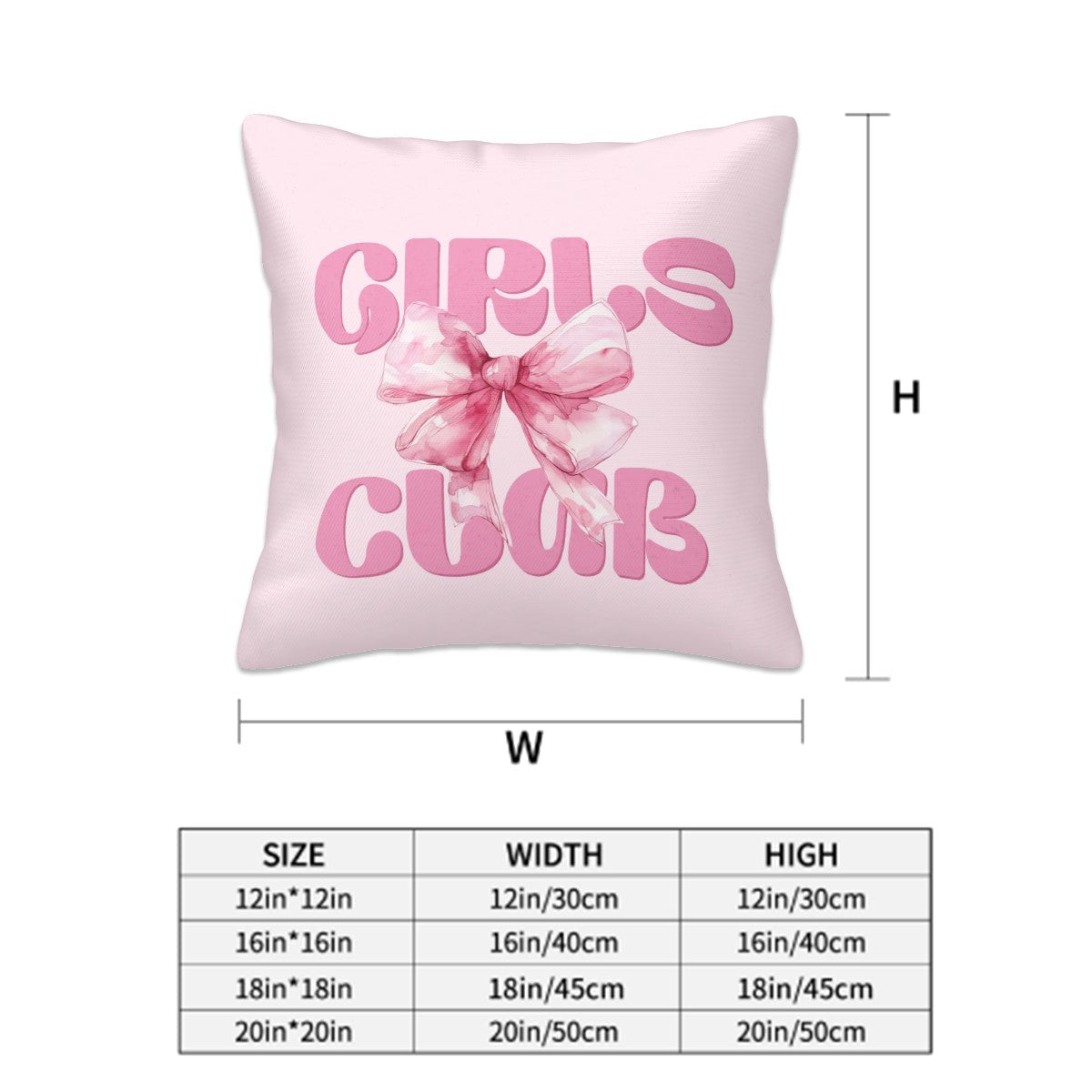 Set of 2 Coquette Girls Club Pillow, Pink Bow double sided Throw Pillow