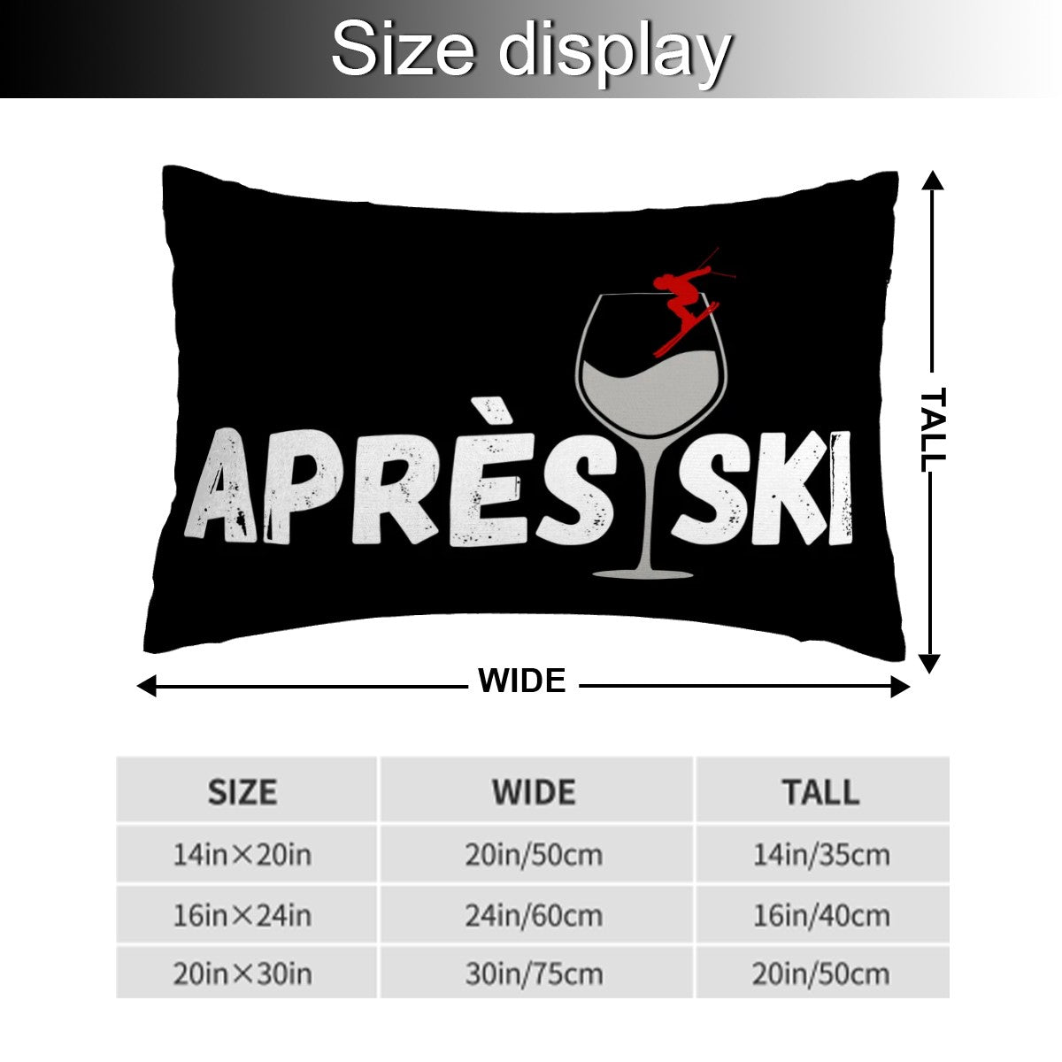 Après Ski Lumbar Pillow Cozy Black Winter Cabin Decor Ski Lodge Accent