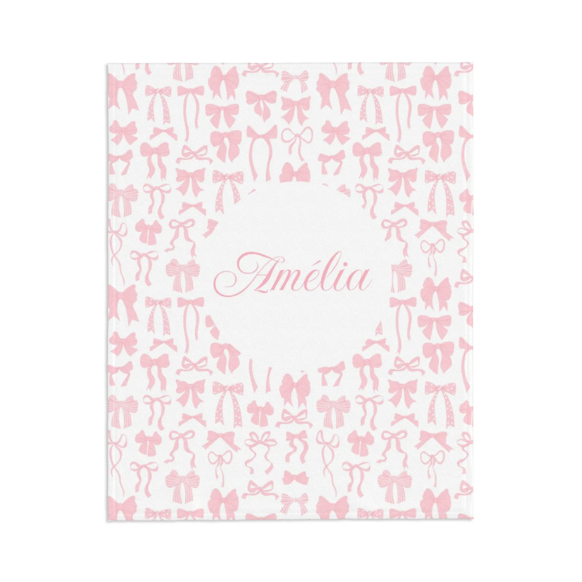 Personalized coquette bow throw blanket girly bedroom decor