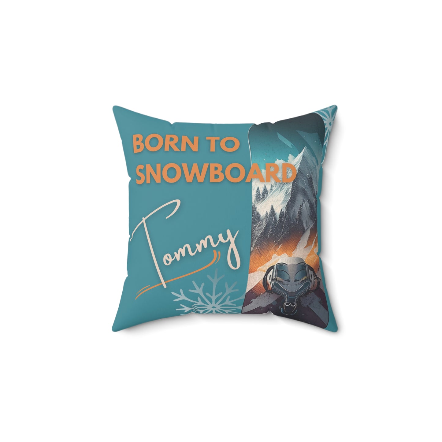 Personalized Snowboarder Pillow - "Born to Snowboard" Design