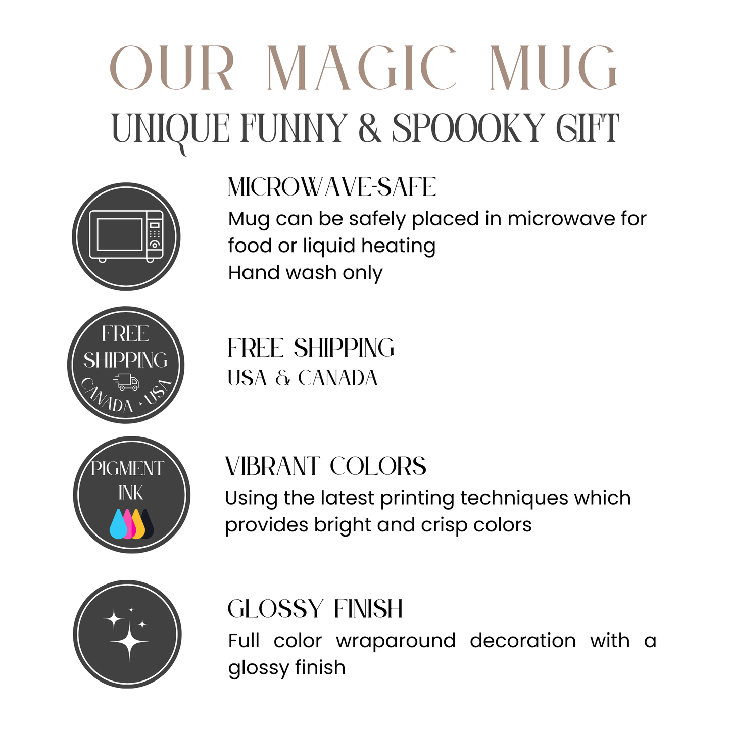 Magic Mug Cup, Funny Color Changing Ghostly Gossip Coffee Cup, Humorous Heat Sensitive Ghost Text Mug, Heat Activated Mug Gift for Christmas