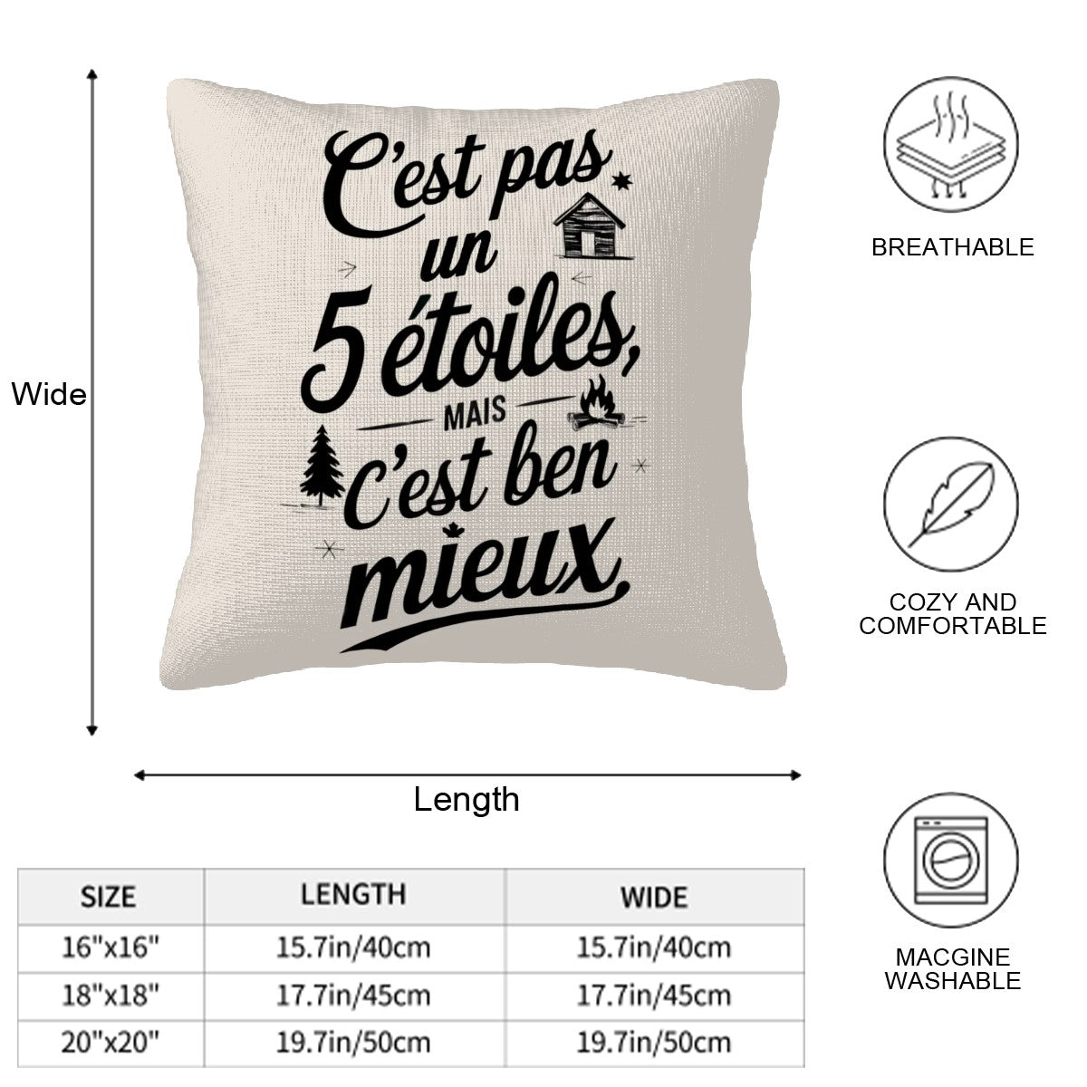 Coussin décoratif chalet rustique C'est pas un 5 étoiles