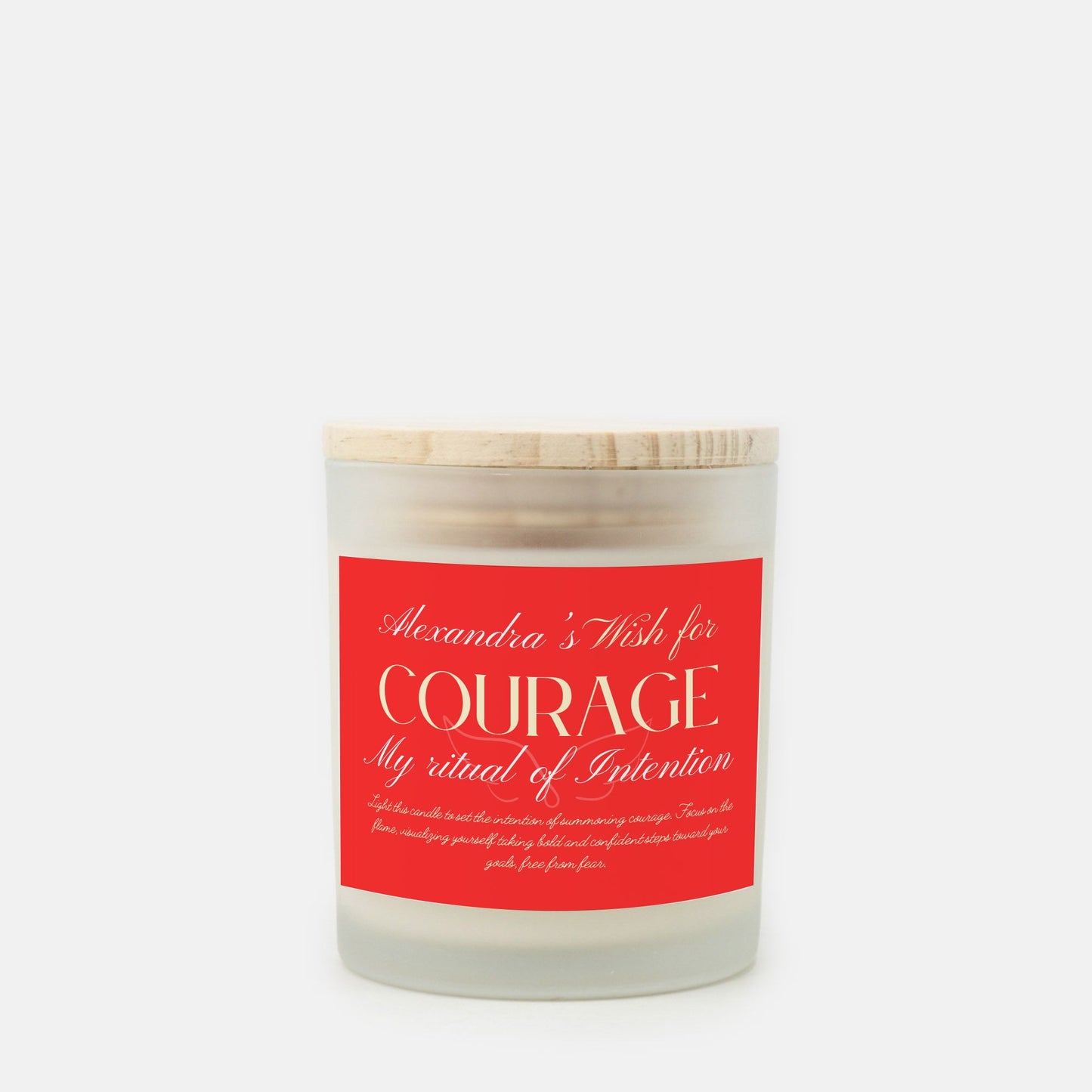 Wish For Courage Candle, Custom Personalized Ritual Gift, Courage Affirmation, Positive Energy Candle