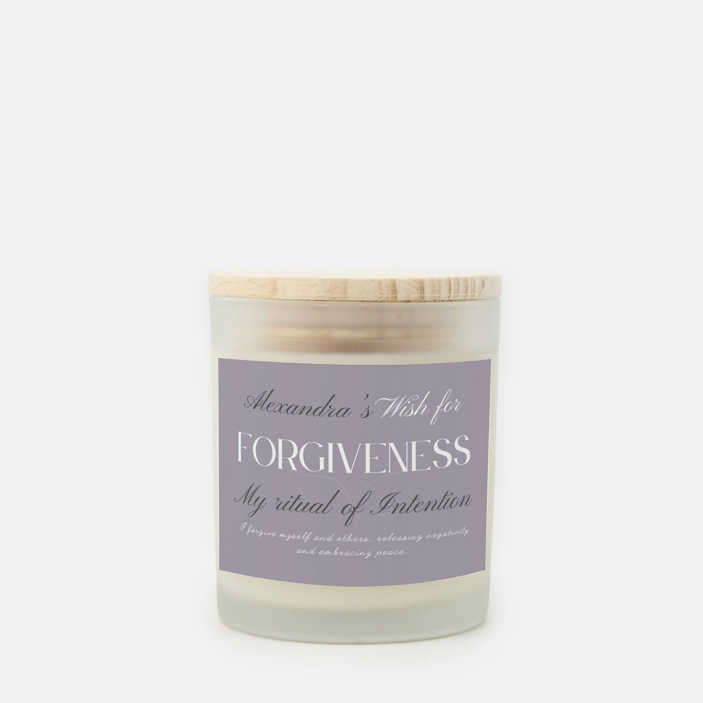 Personalized Forgiveness Candle: Wish for Healing with Custom Frosted Jar Candle, Perfect for Rituals, Home Decor, Gift