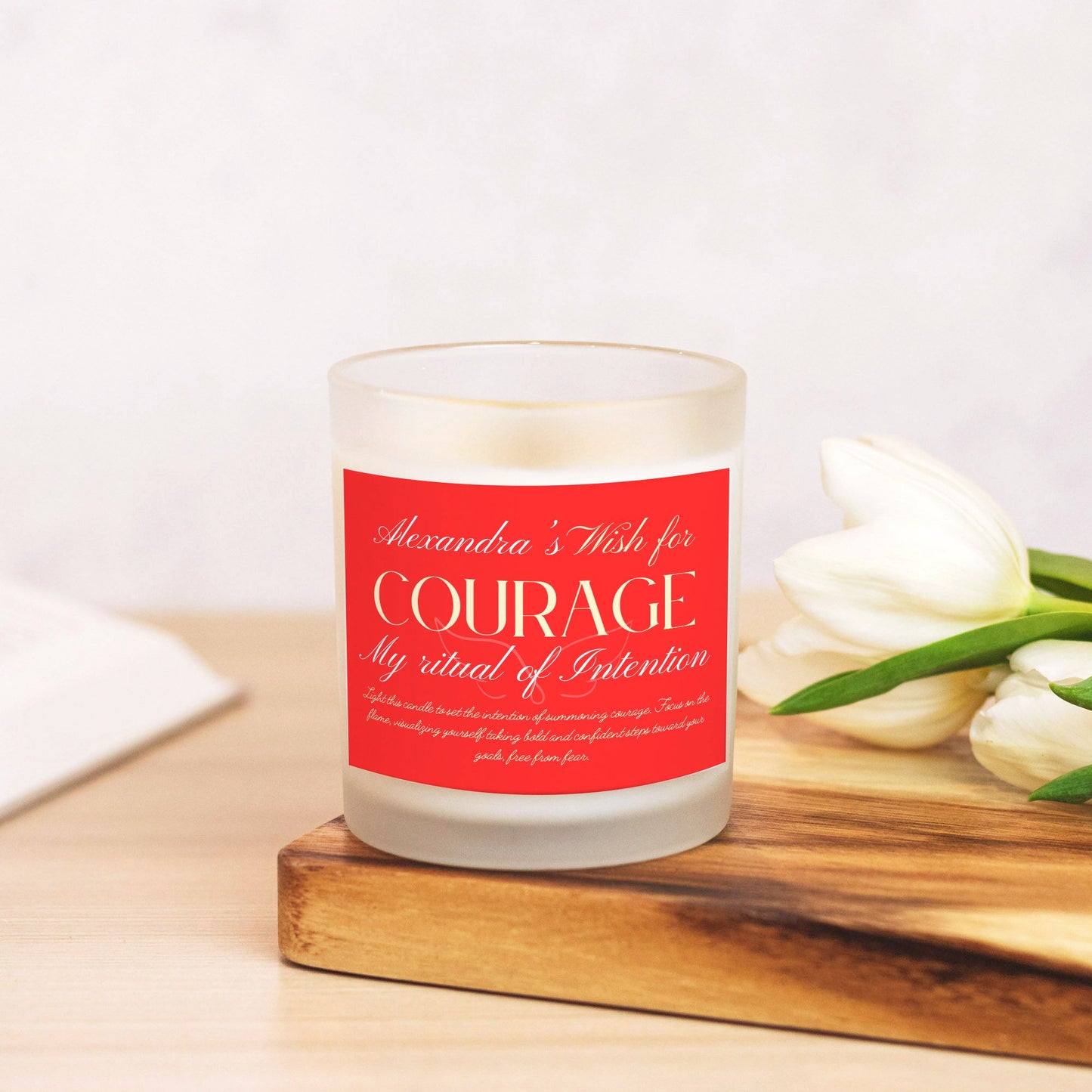 Wish For Courage Candle, Custom Personalized Ritual Gift, Courage Affirmation, Positive Energy Candle