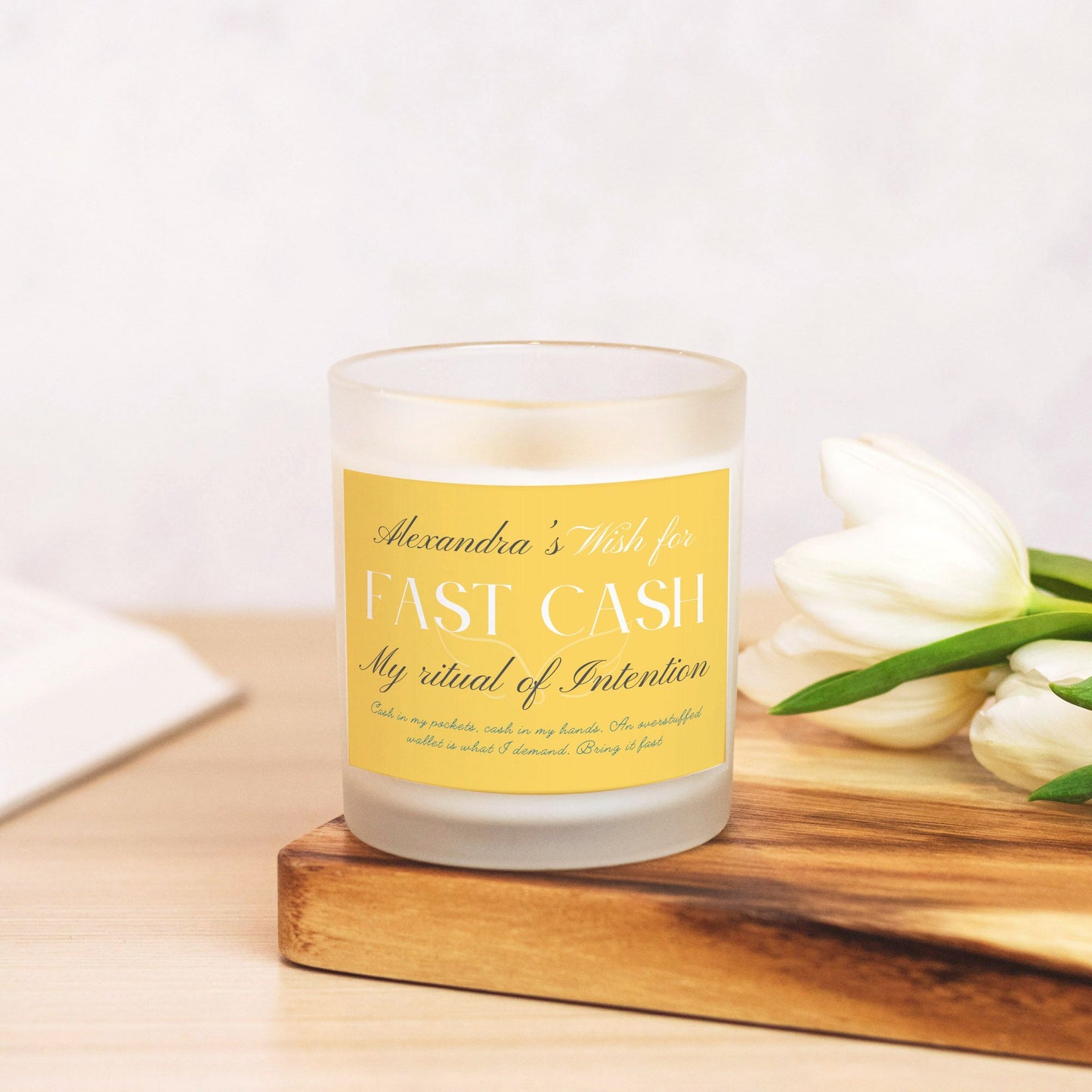 Wish For Fast Cash Candle, Personalized Gift, Ritual Candle for Quick Wealth