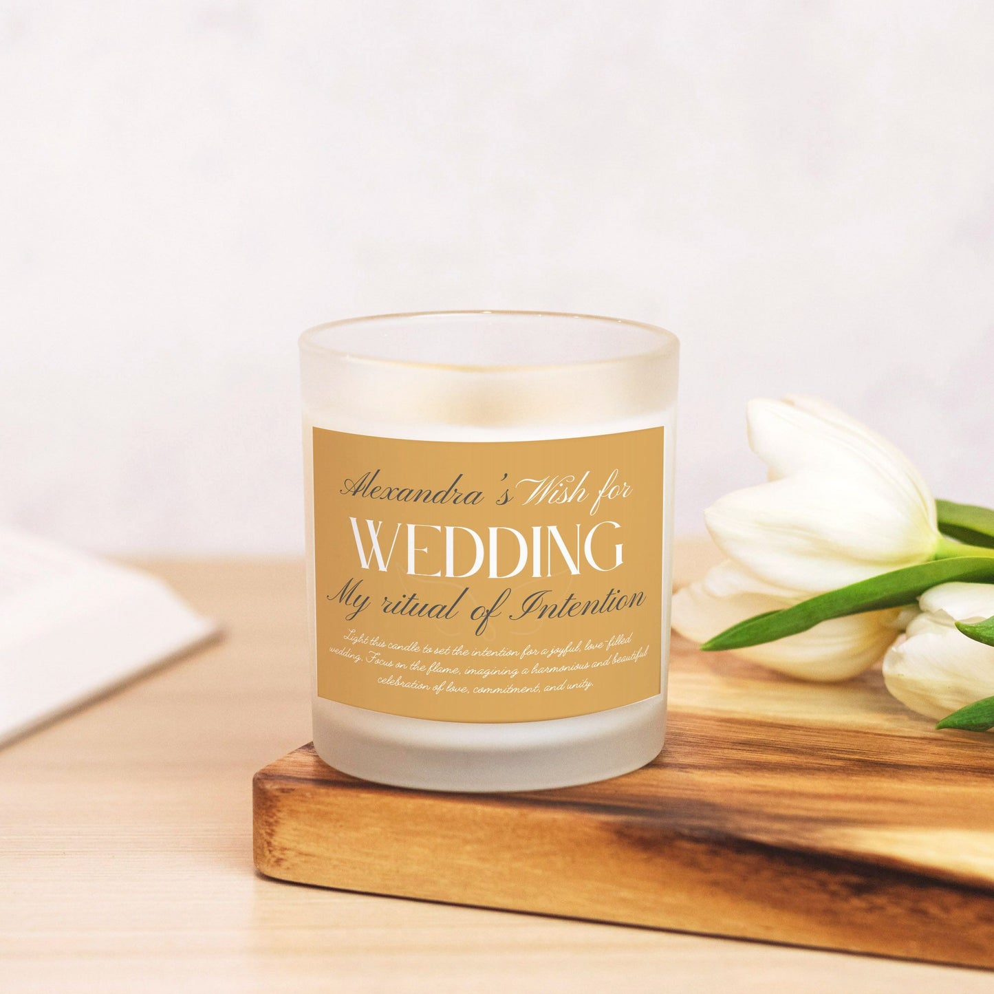 Wish For Wedding Candle, Personalized Gift, Ritual Candle for Love and Celebration