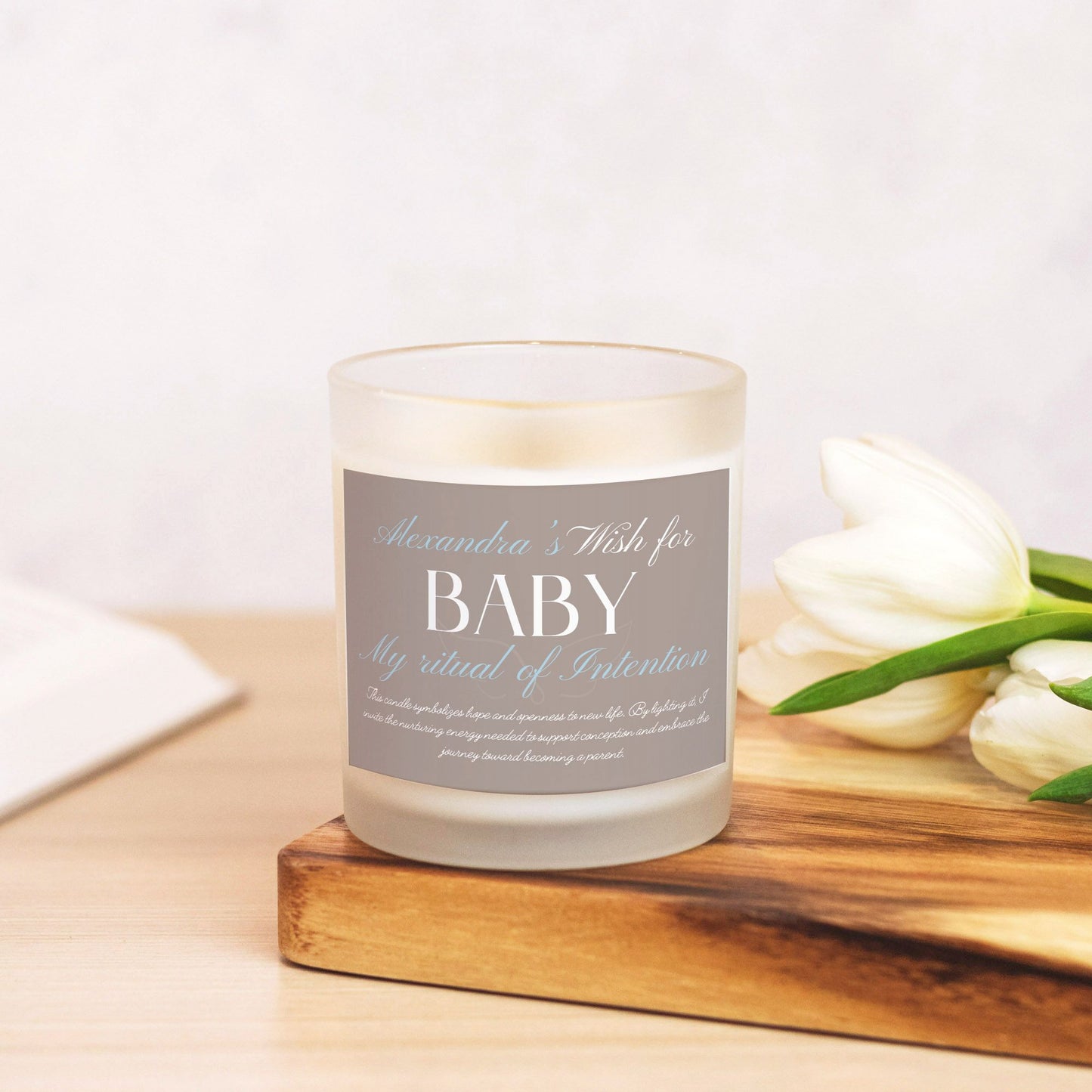 Personalized Ritual Wish Candle for Baby & Fertility in a Custom Container: Light to Set Intentions, Embrace New Beginnings