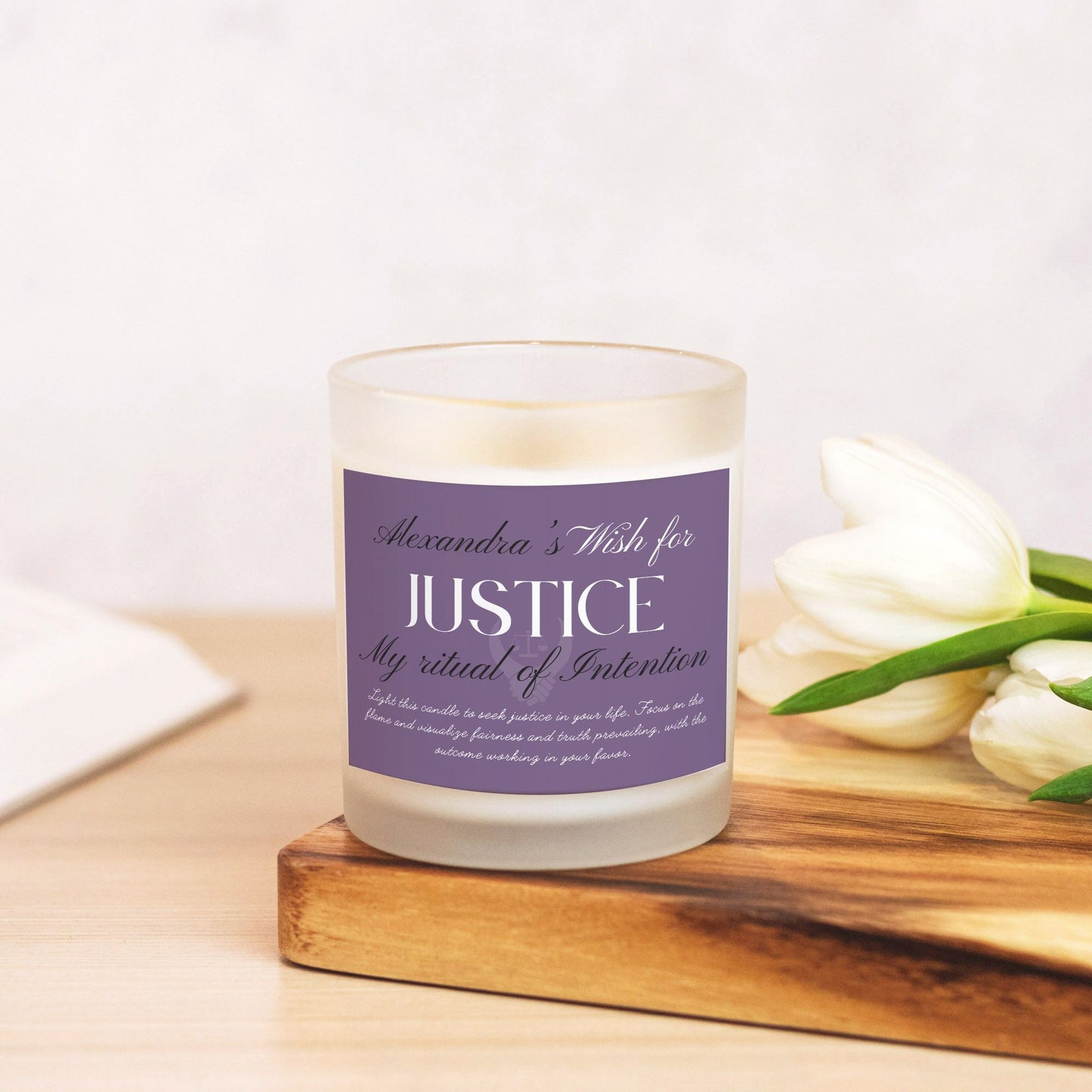 Wish For Justice Candle, Personalized Gift, Ritual Candle for Fairness and Balance