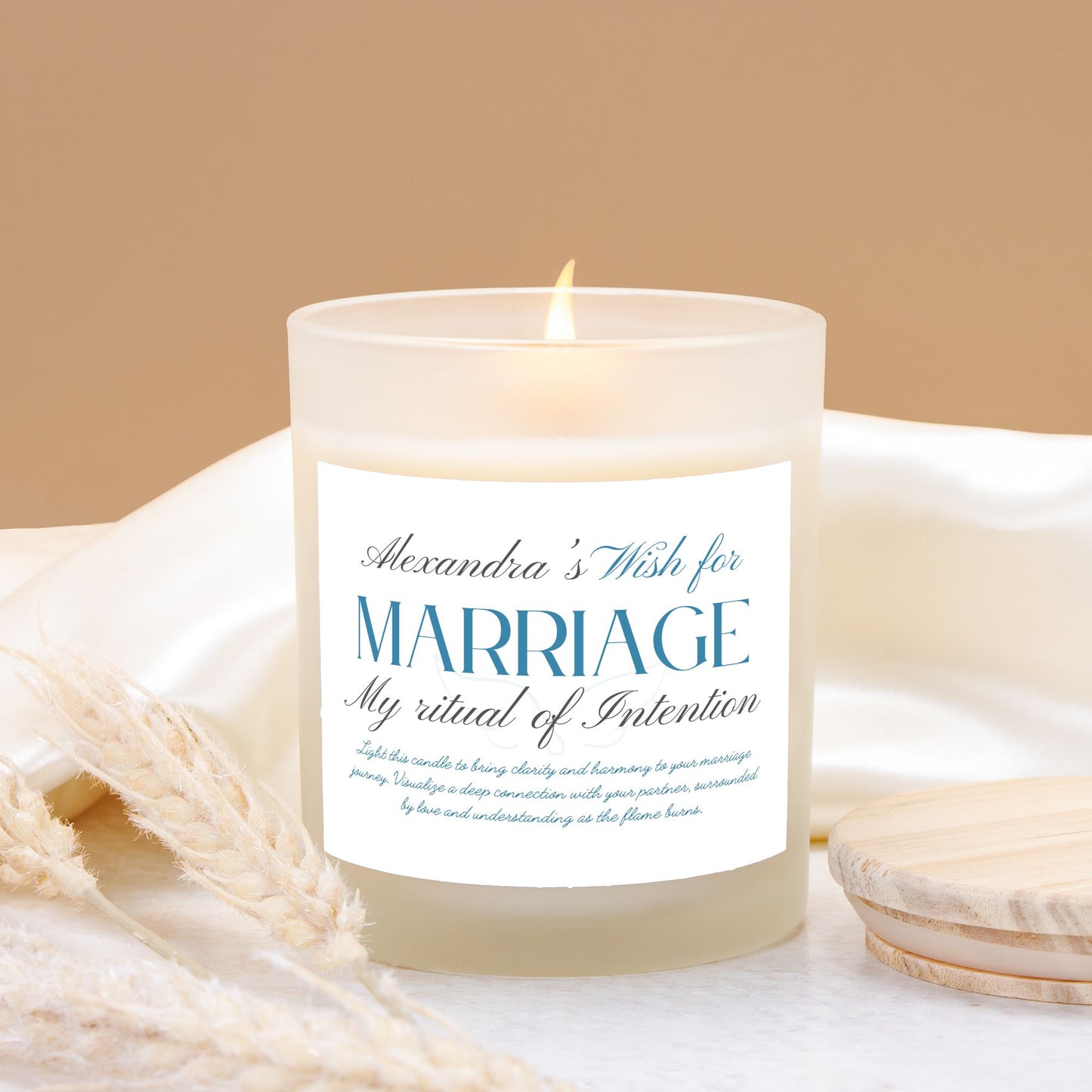 Wish For Marriage Candle, Personalized Gift, Ritual Candle for Commitment and Love