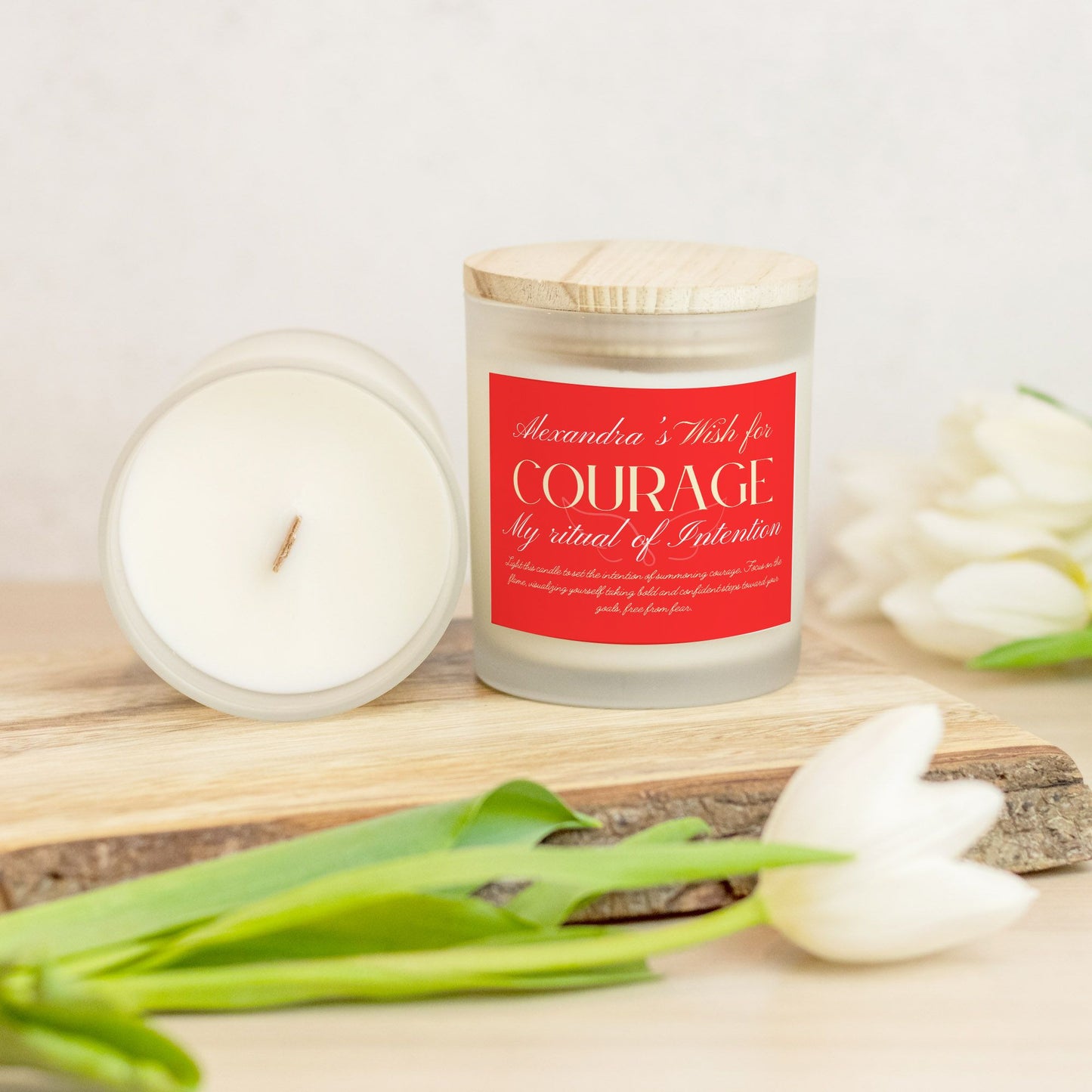 Wish For Courage Candle, Custom Personalized Ritual Gift, Courage Affirmation, Positive Energy Candle