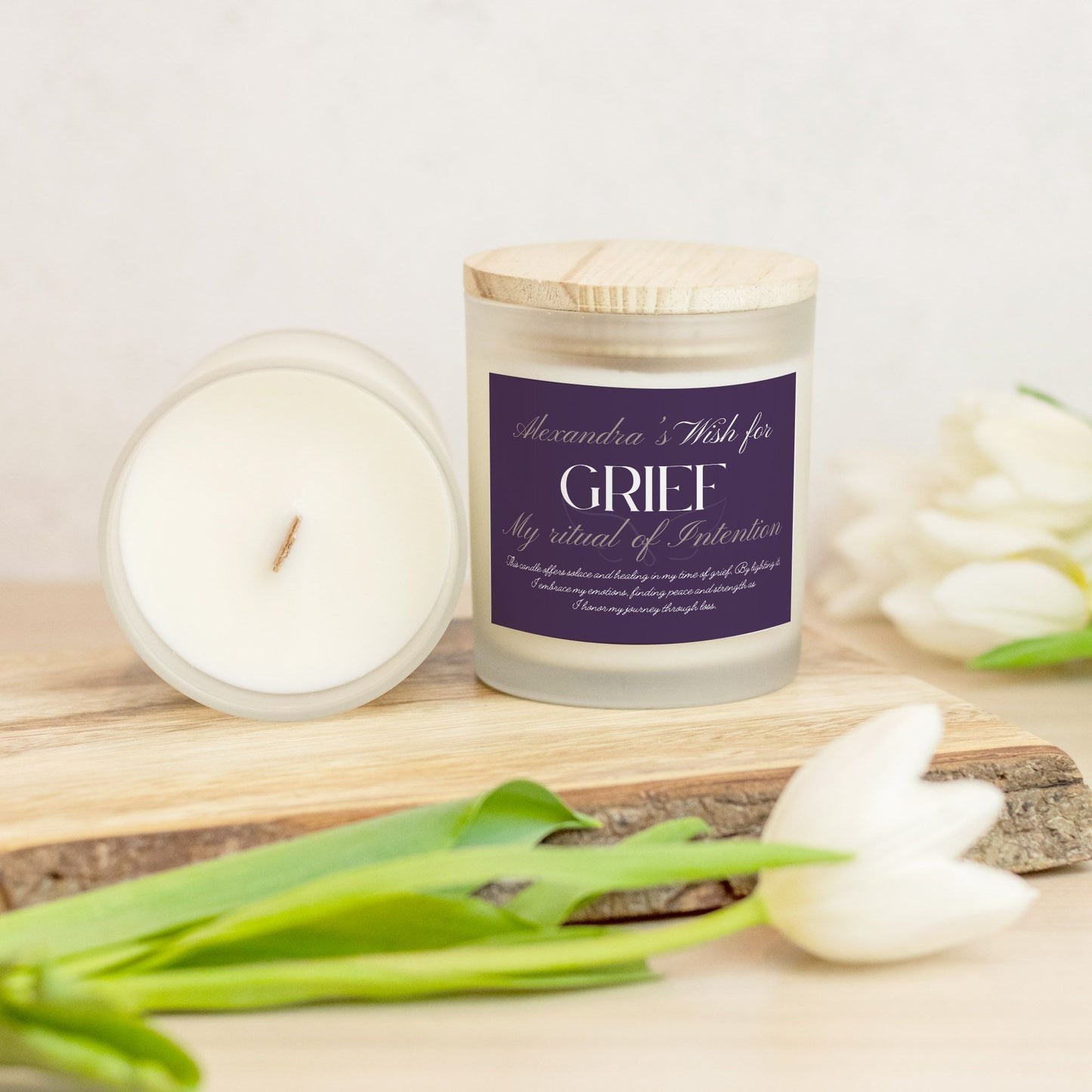 Wish For Grief Candle, Personalized Gift, Ritual Candle for Healing and Comfort