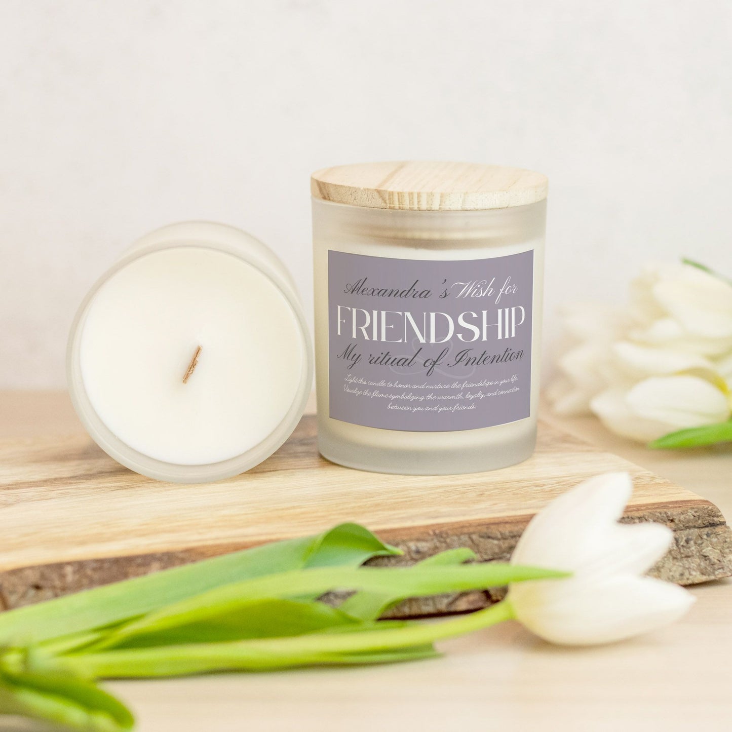 Wish For Friendship Candle, Personalized Gift, Ritual Candle for Connection and Joy