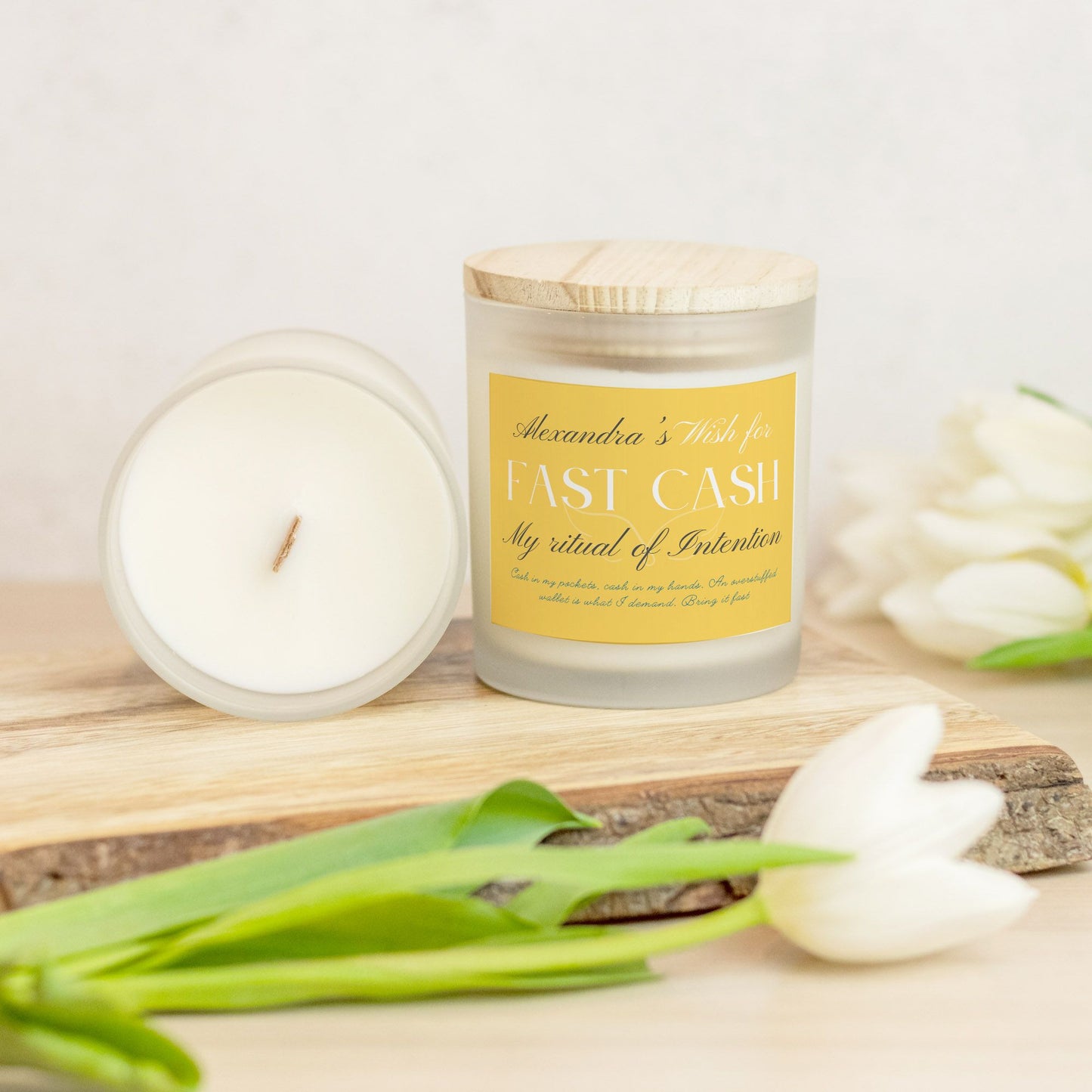 Wish For Fast Cash Candle, Personalized Gift, Ritual Candle for Quick Wealth