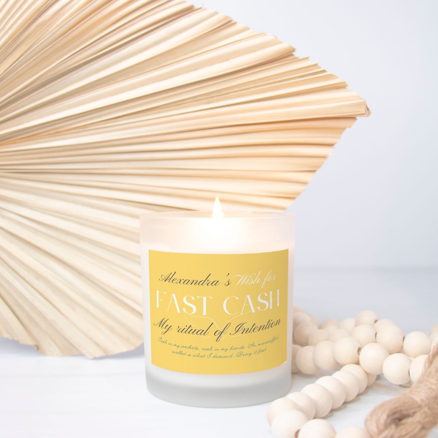 Wish For Fast Cash Candle, Personalized Gift, Ritual Candle for Quick Wealth