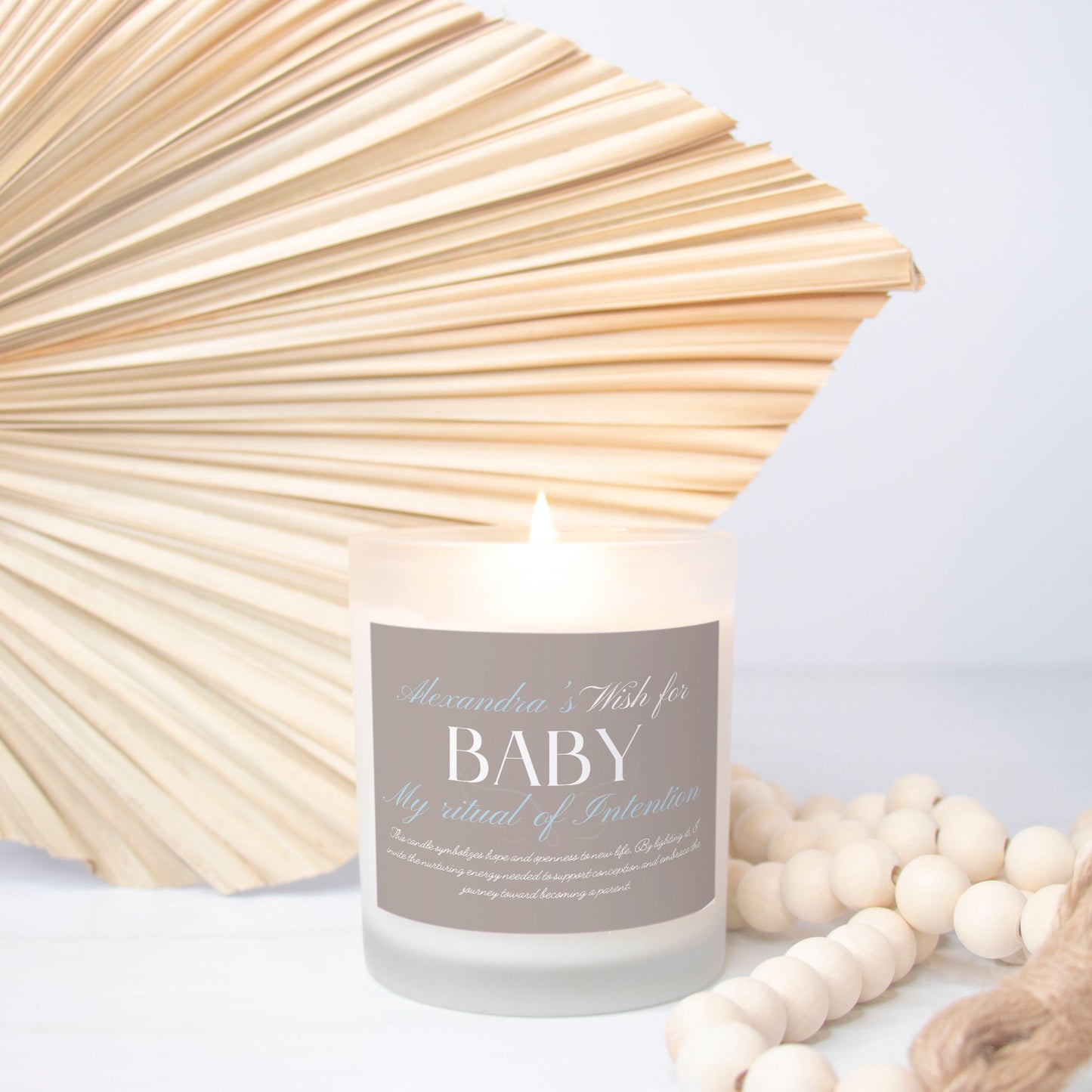 Personalized Ritual Wish Candle for Baby & Fertility in a Custom Container: Light to Set Intentions, Embrace New Beginnings