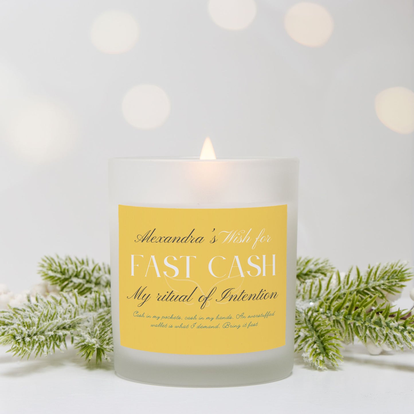 Wish For Fast Cash Candle, Personalized Gift, Ritual Candle for Quick Wealth