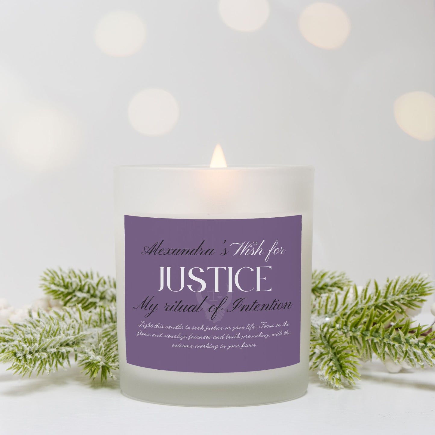 Wish For Justice Candle, Personalized Gift, Ritual Candle for Fairness and Balance