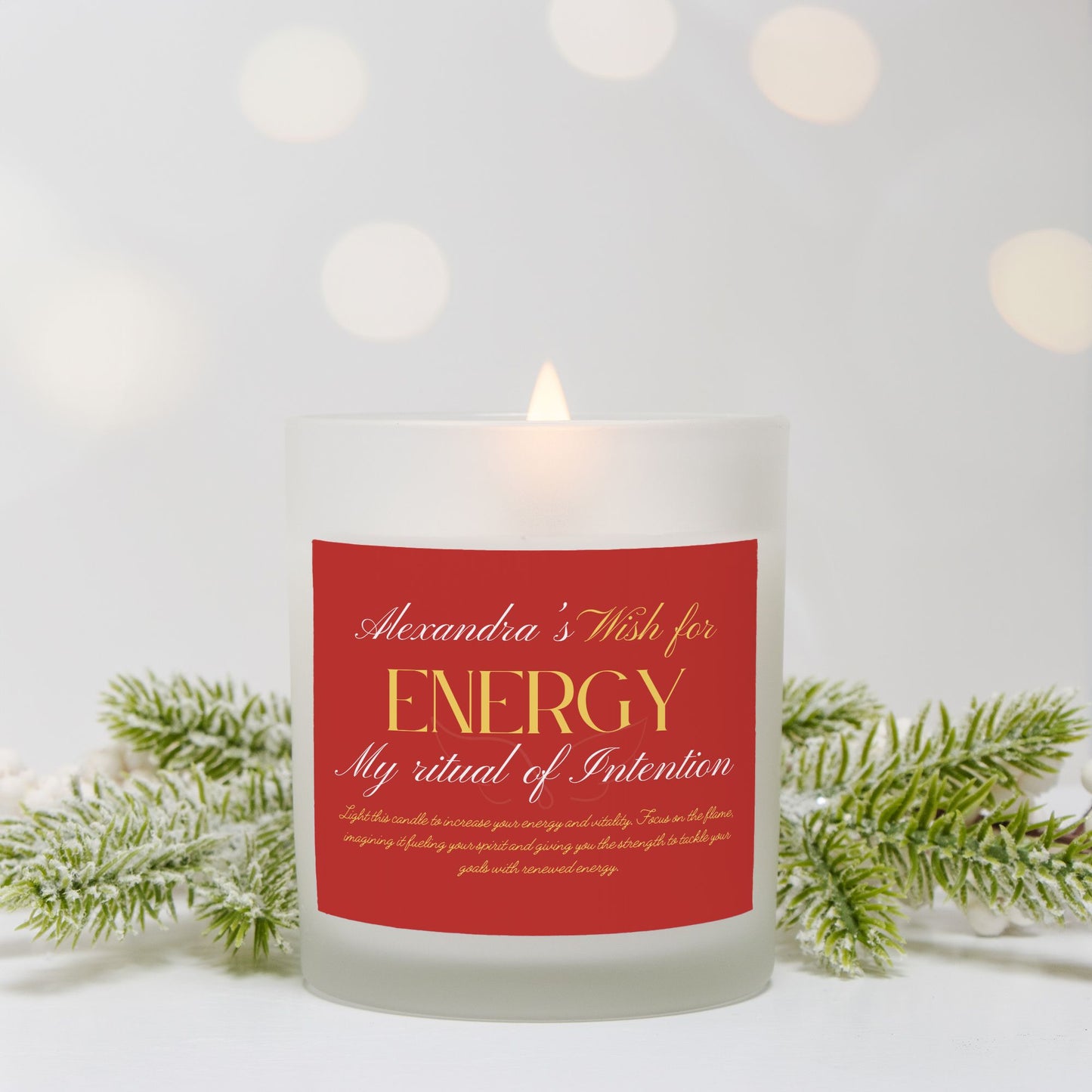 Wish For Energy Candle, Personalized Gift, Ritual Candle for Vitality and Motivation