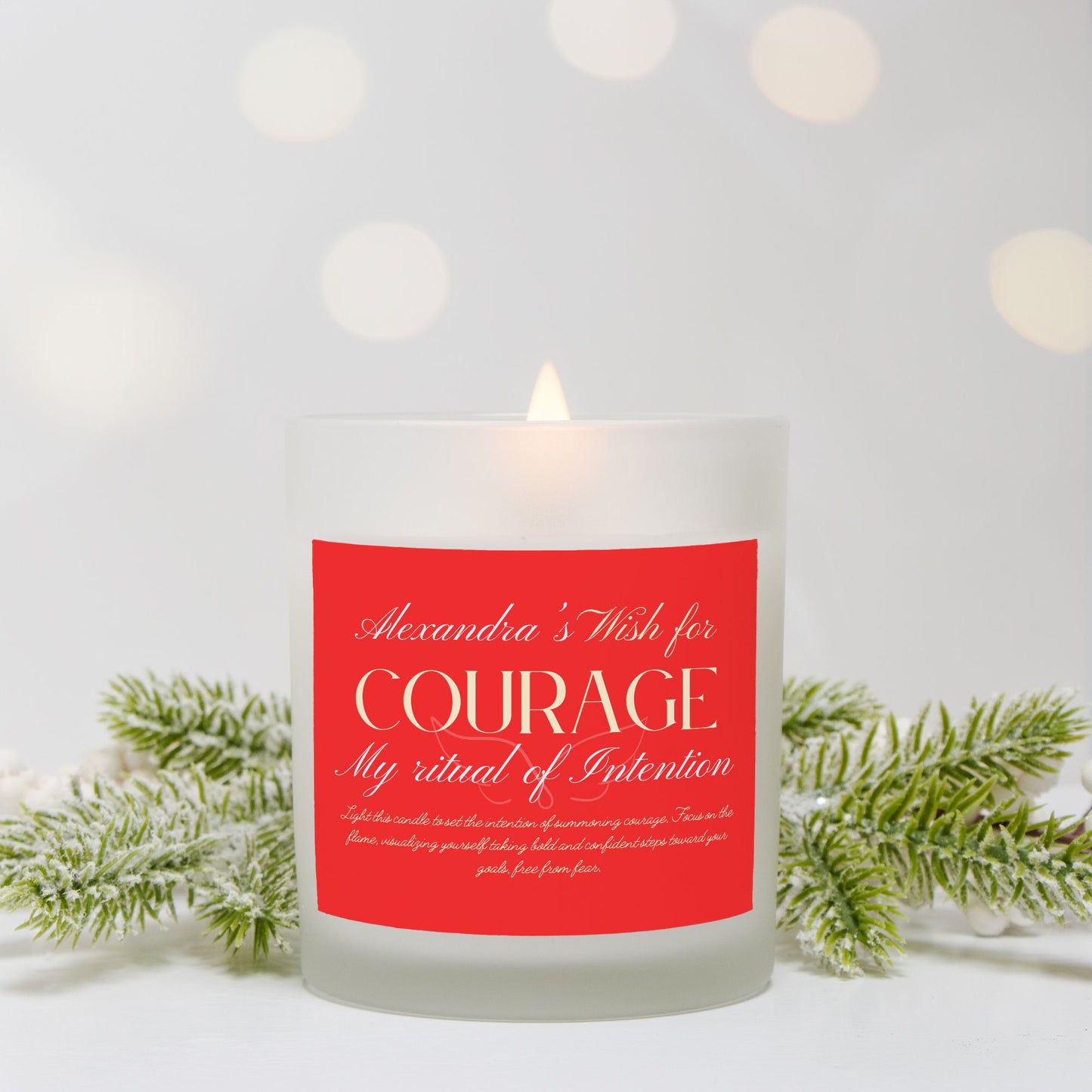 Wish For Courage Candle, Custom Personalized Ritual Gift, Courage Affirmation, Positive Energy Candle