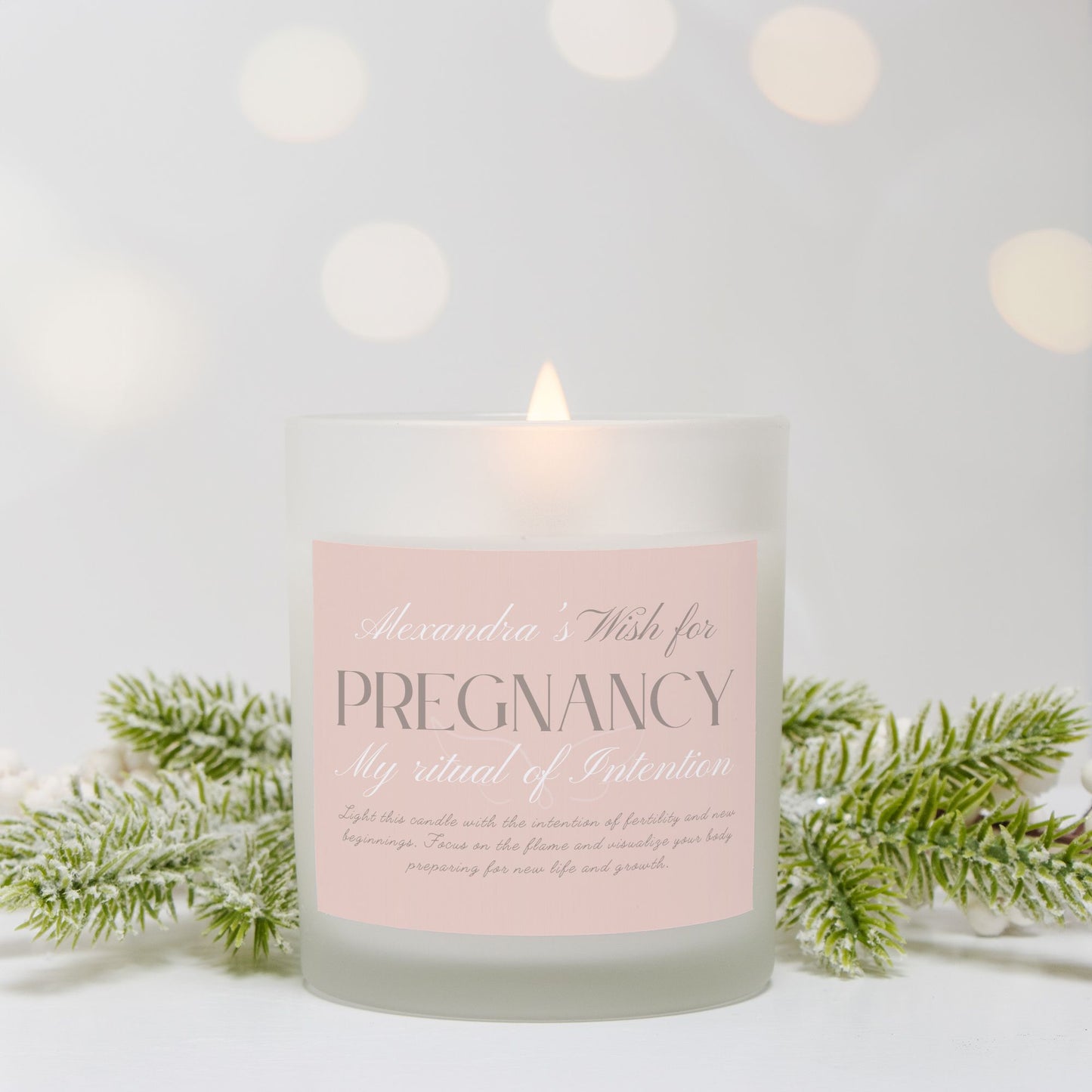 Wish For Pregnancy Candle, Personalized Gift, Ritual Candle for Fertility and New Beginnings