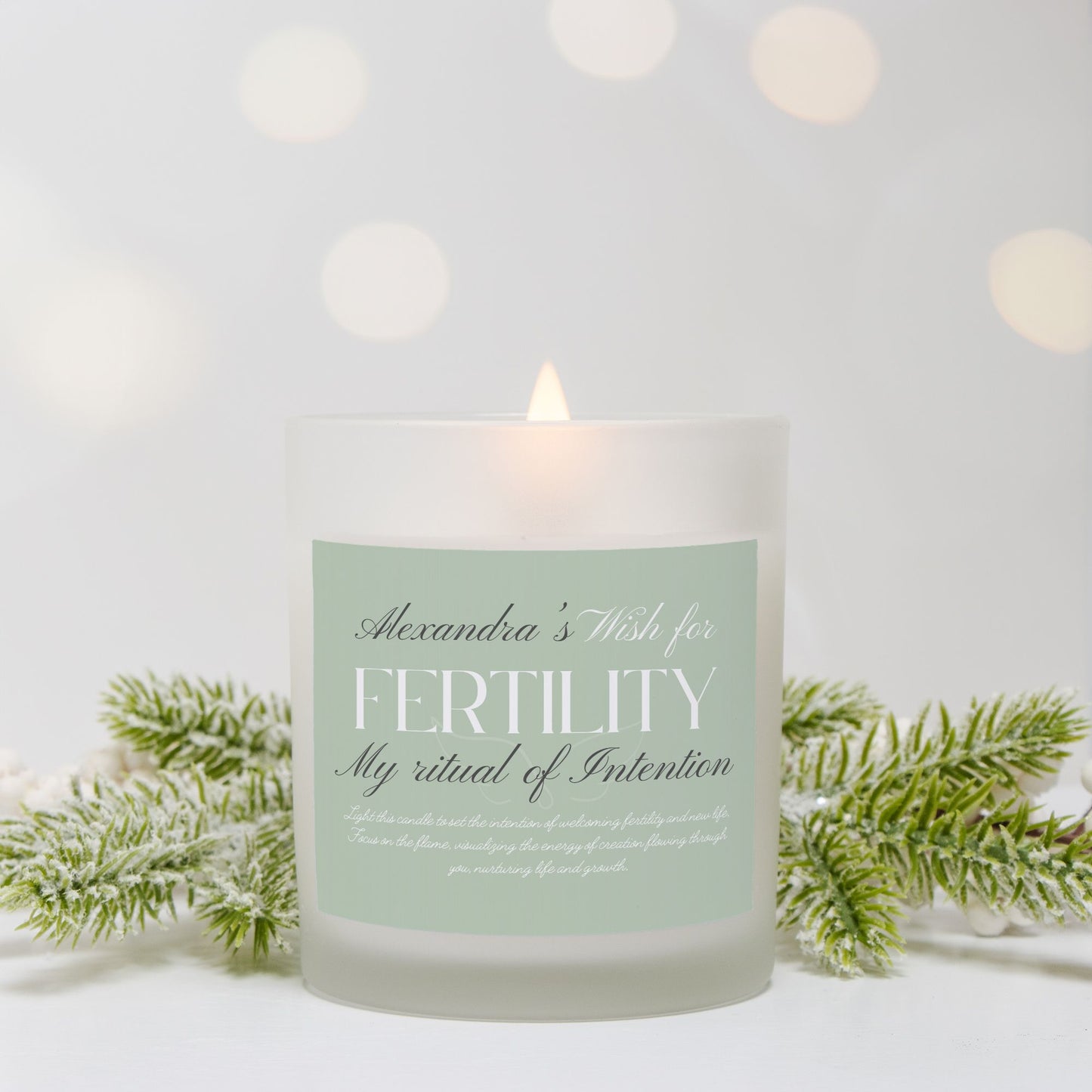 Wish For Fertility Candle, Personalized Gift, Ritual Candle for New Life and Growth