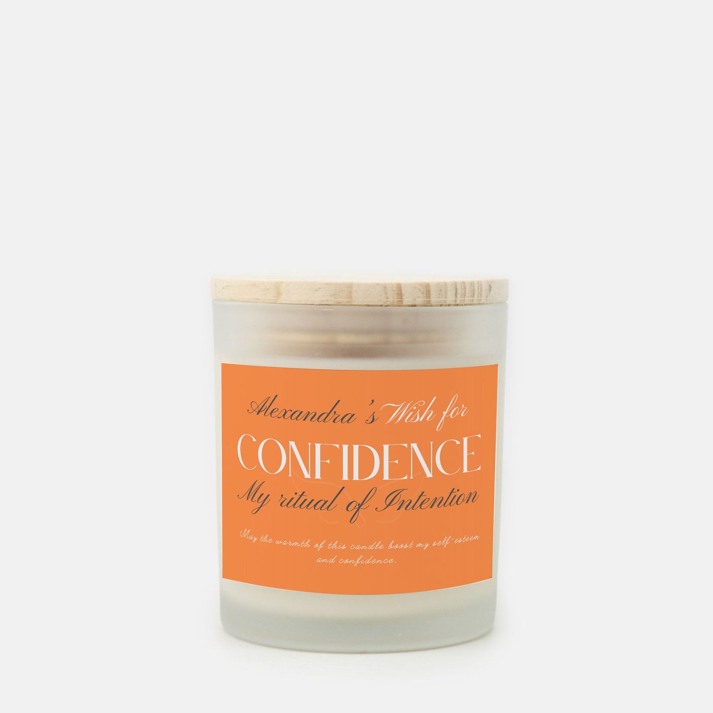 Personalized Confidence Candle: Wish for Courage with Custom Frosted Jar Candle, Rituals, Home Decor, Gift