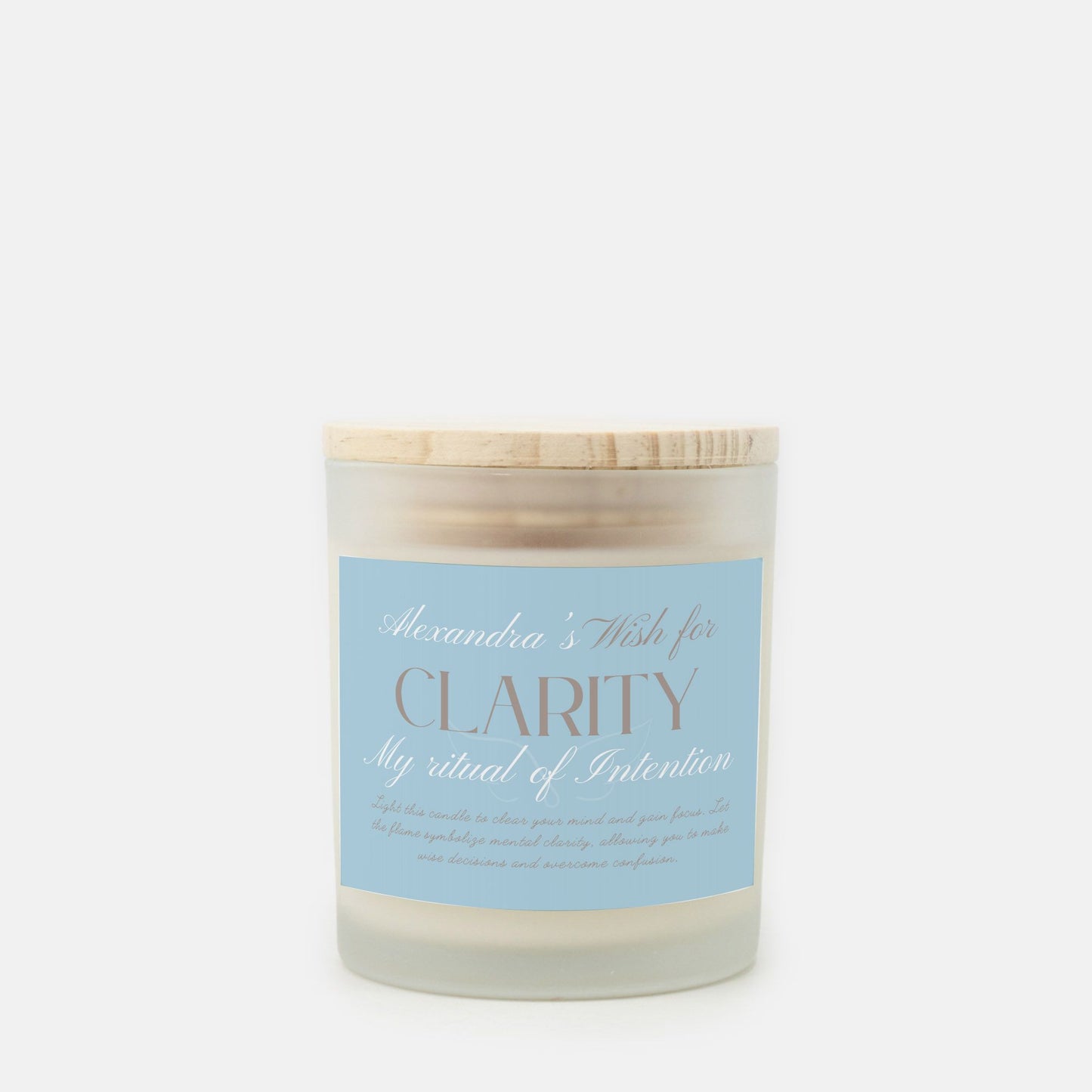 Wishing Clarity Candle, Customizable Ritual Intention Candle, Clarity Focus Personalized Gift, Custom Name Container, Meditation Relaxation