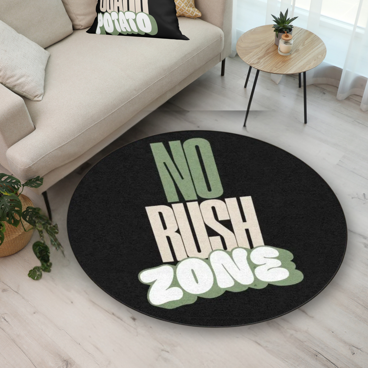 Couch Potato Round Rug Soft Non-Slip Carpet