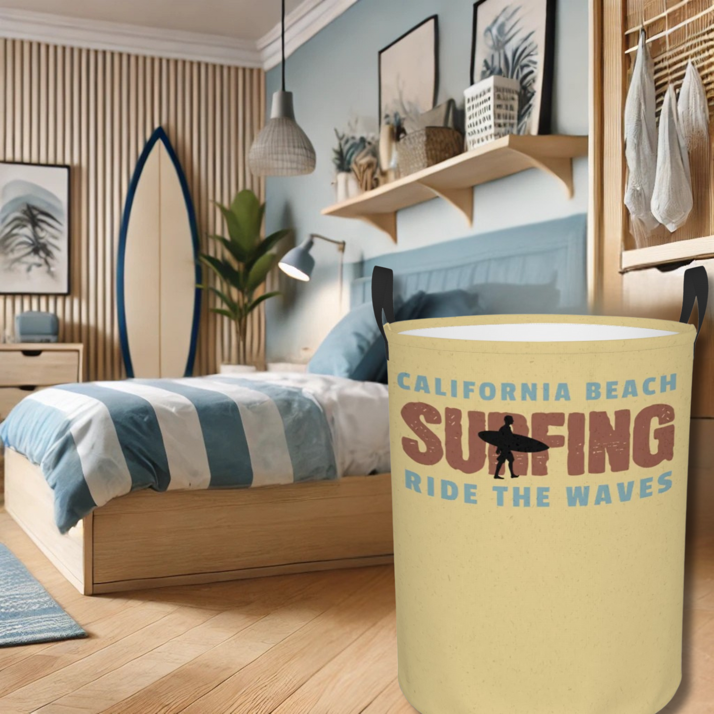 Surf Laundry Basket for Teen Bedroom Surfer Room Decor