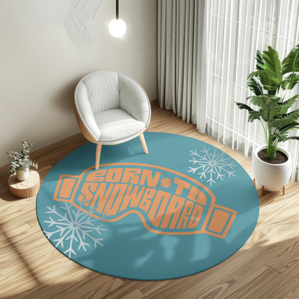 Snowboard Googles Round Rug - Cozy Home Decor, Winter Sports Vibes