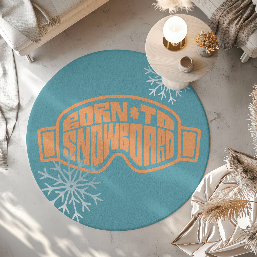 Snowboard Googles Round Rug - Cozy Home Decor, Winter Sports Vibes