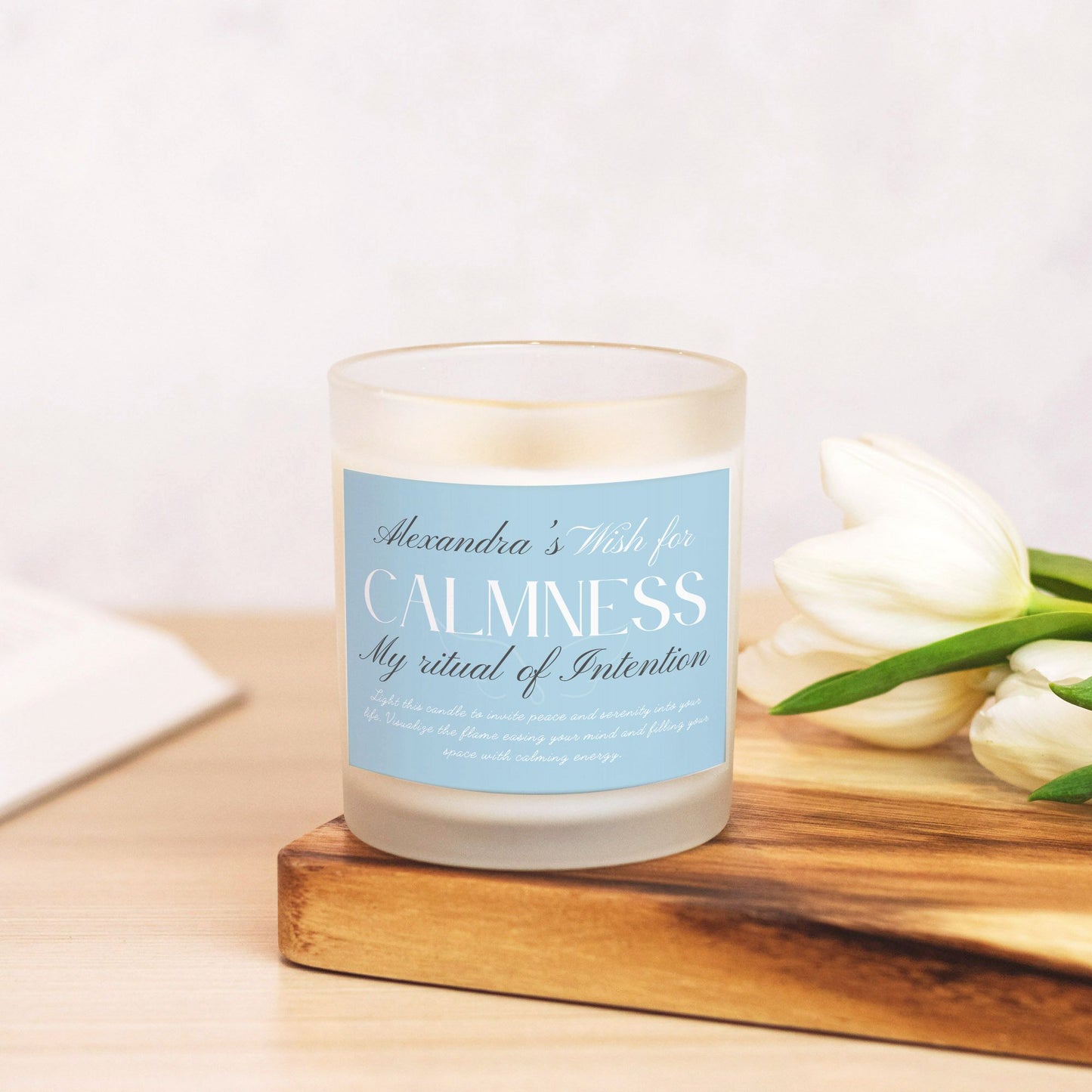 Wish For Calmness Candle, Personalized Gift, Ritual Candle for Peace and Tranquility