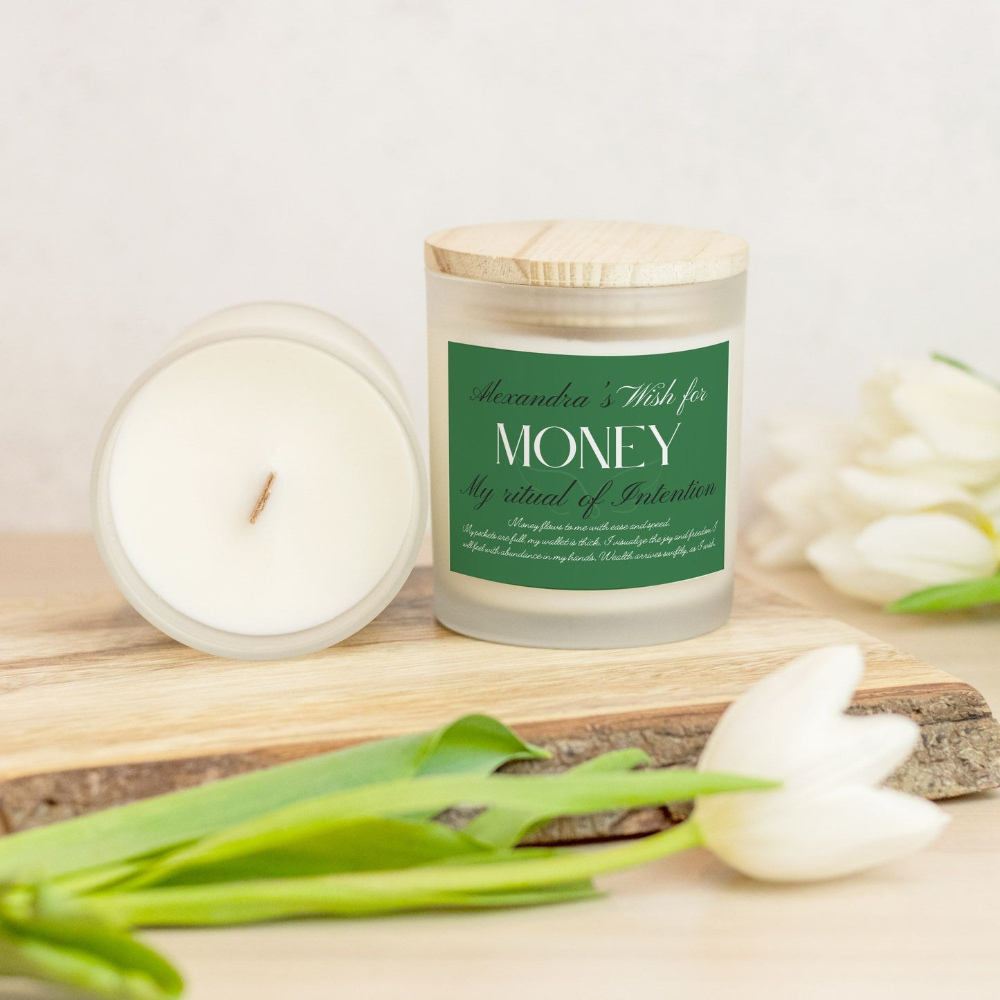 Wish For Money Candle, Personalized Gift, Ritual Candle for Wealth and Prosperity