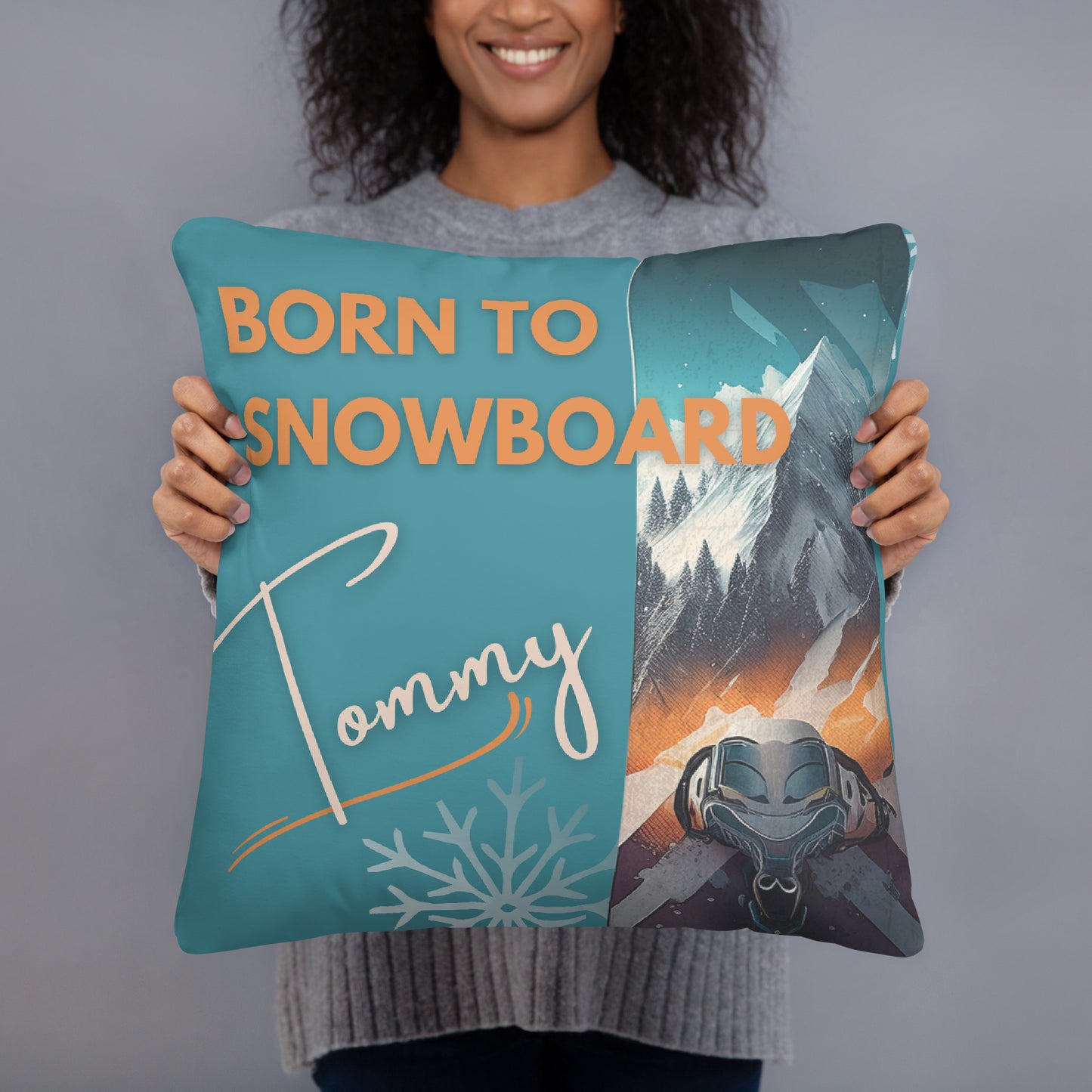 Custom Name Snowboard Pillow – Perfect for Teen Bedroom Decor & Snowboard Enthusiasts