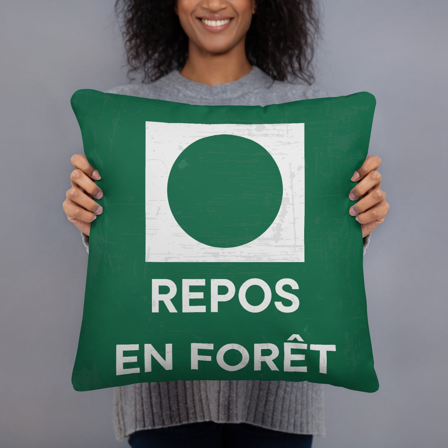 Coussin "Repos en forêt" – Signalisation Piste Débutante, Vert, Confortable et Relaxant